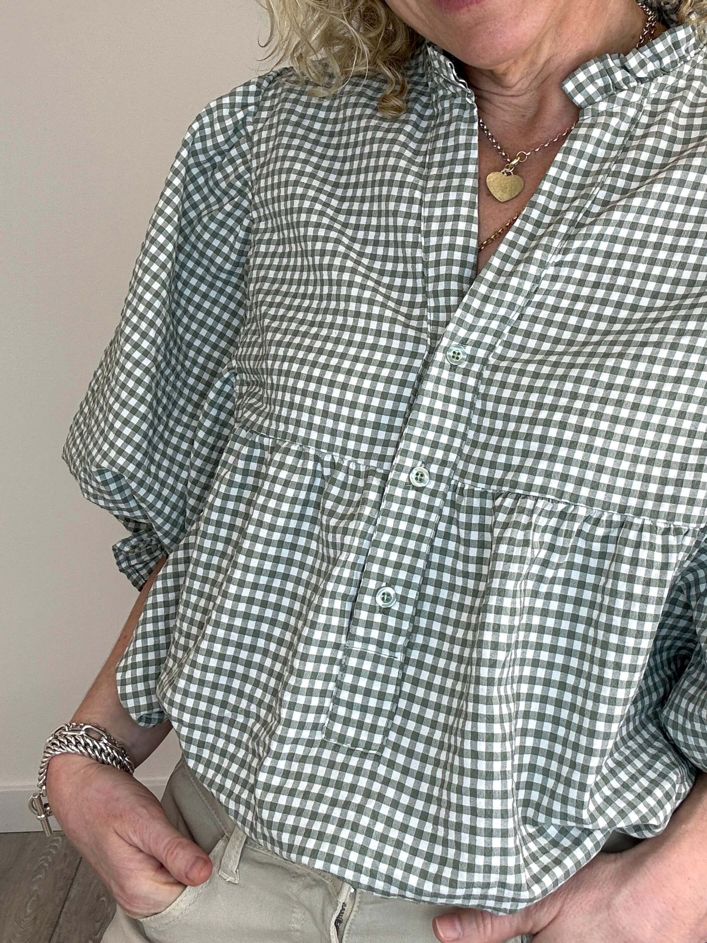 Honey Blouse | Sage Gingham