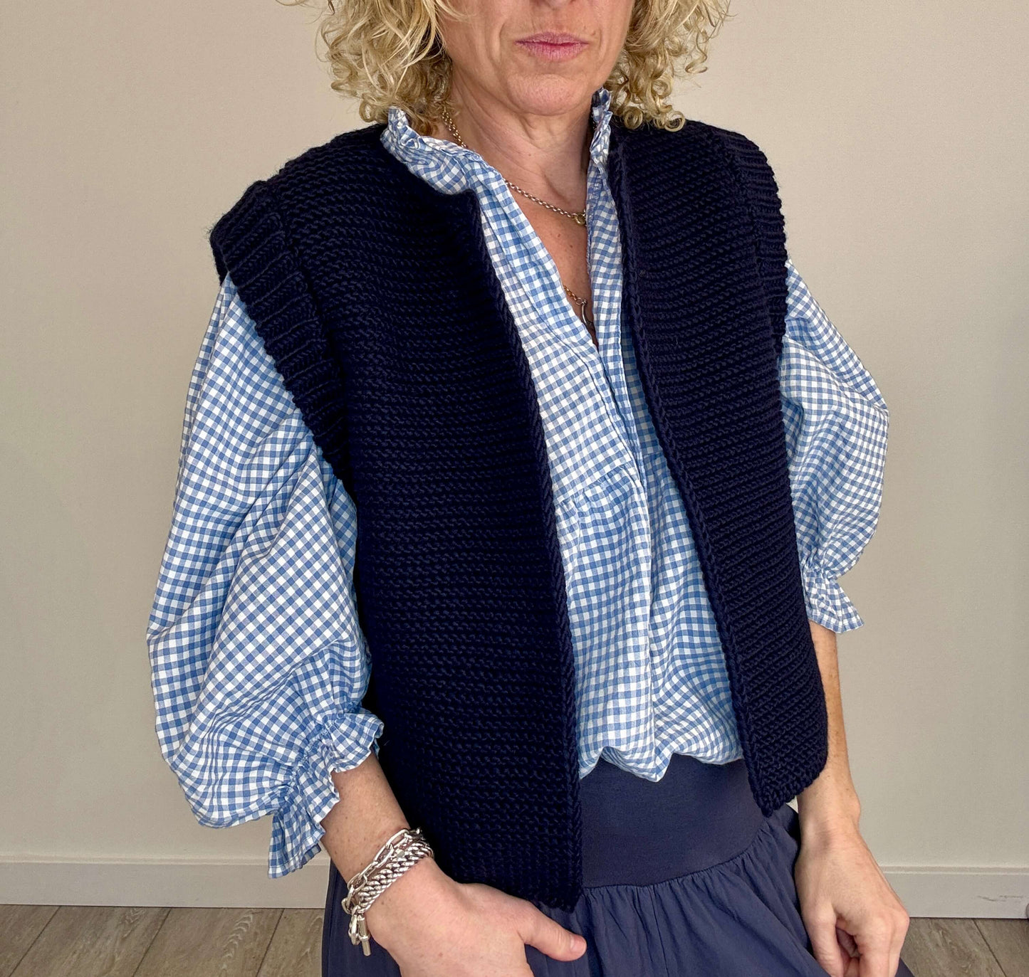 Mia Knitted Gilet | Navy