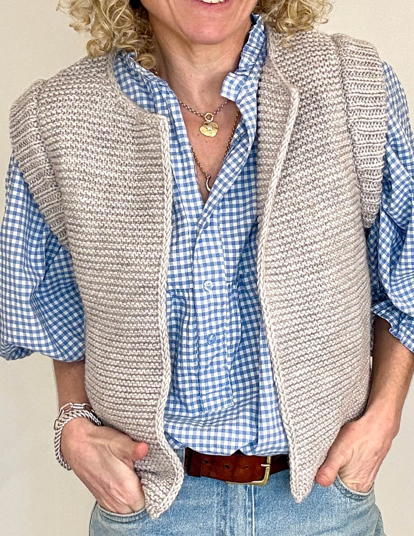 Mia Knitted Gilet | Putty