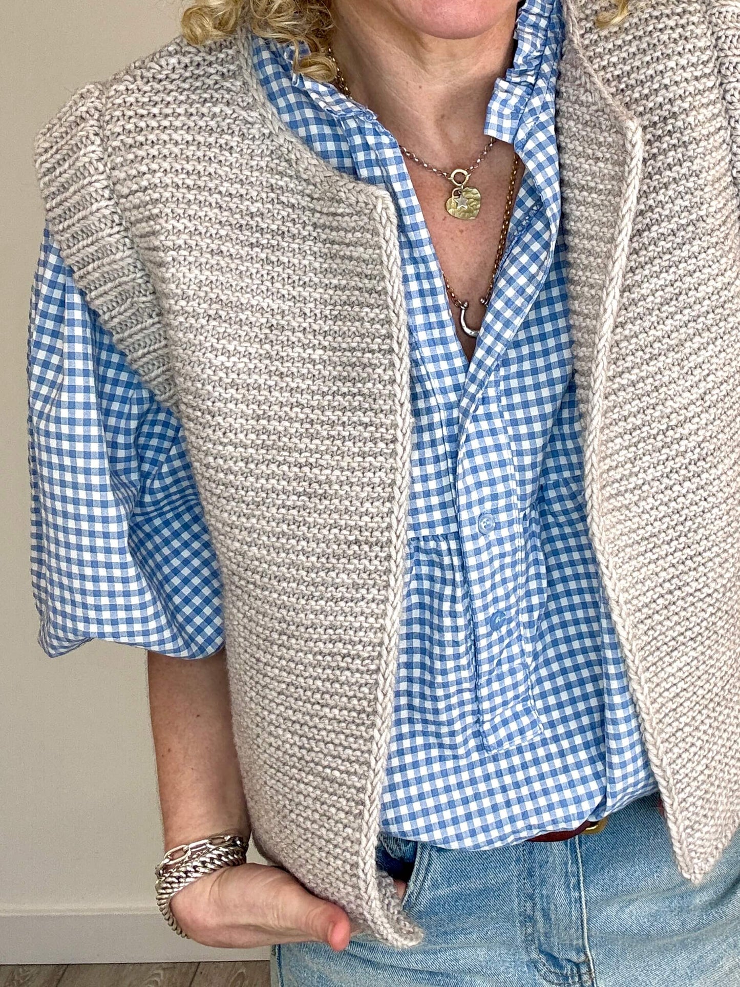 Mia Knitted Gilet | Putty