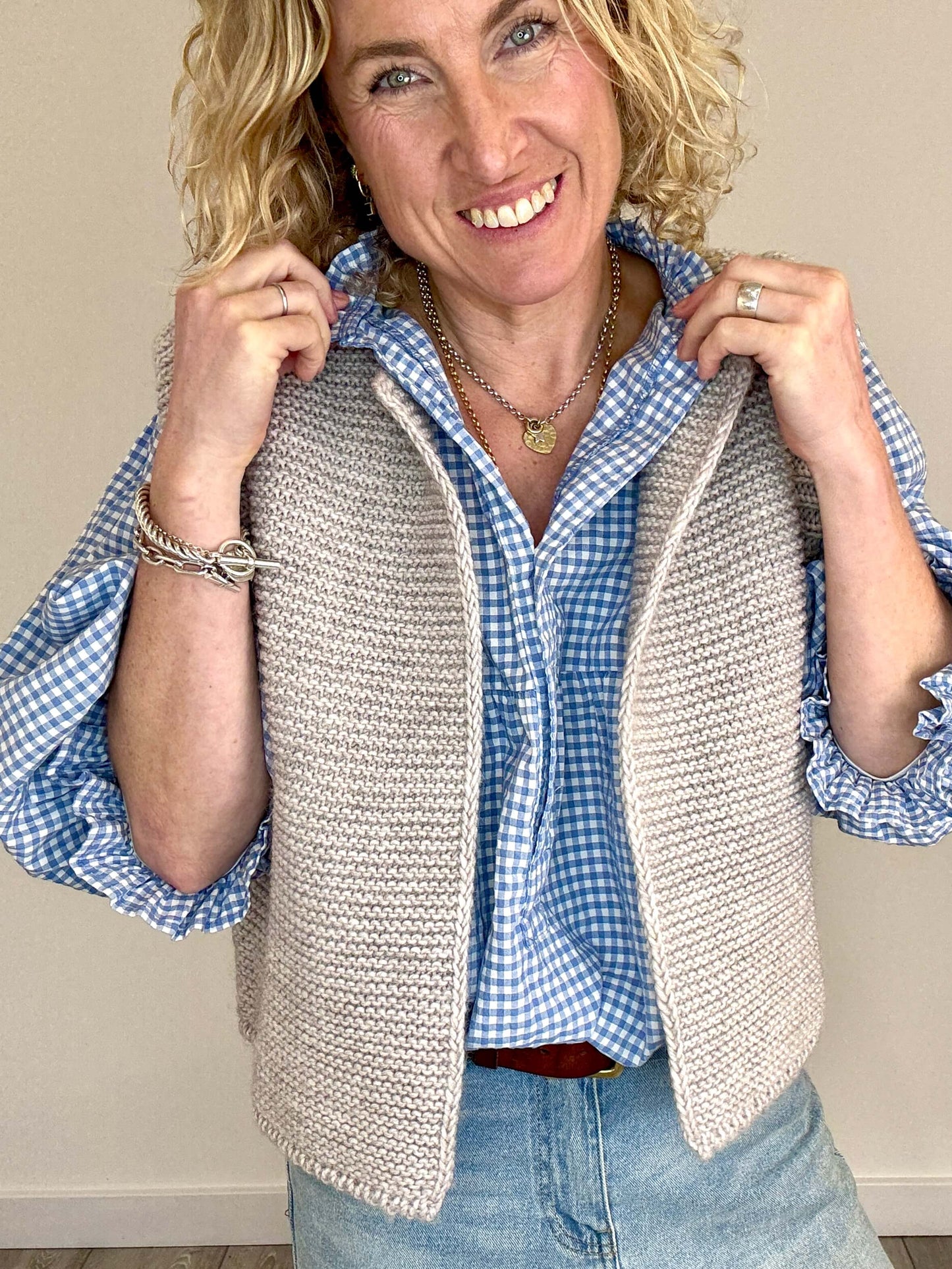 Mia Knitted Gilet | Putty