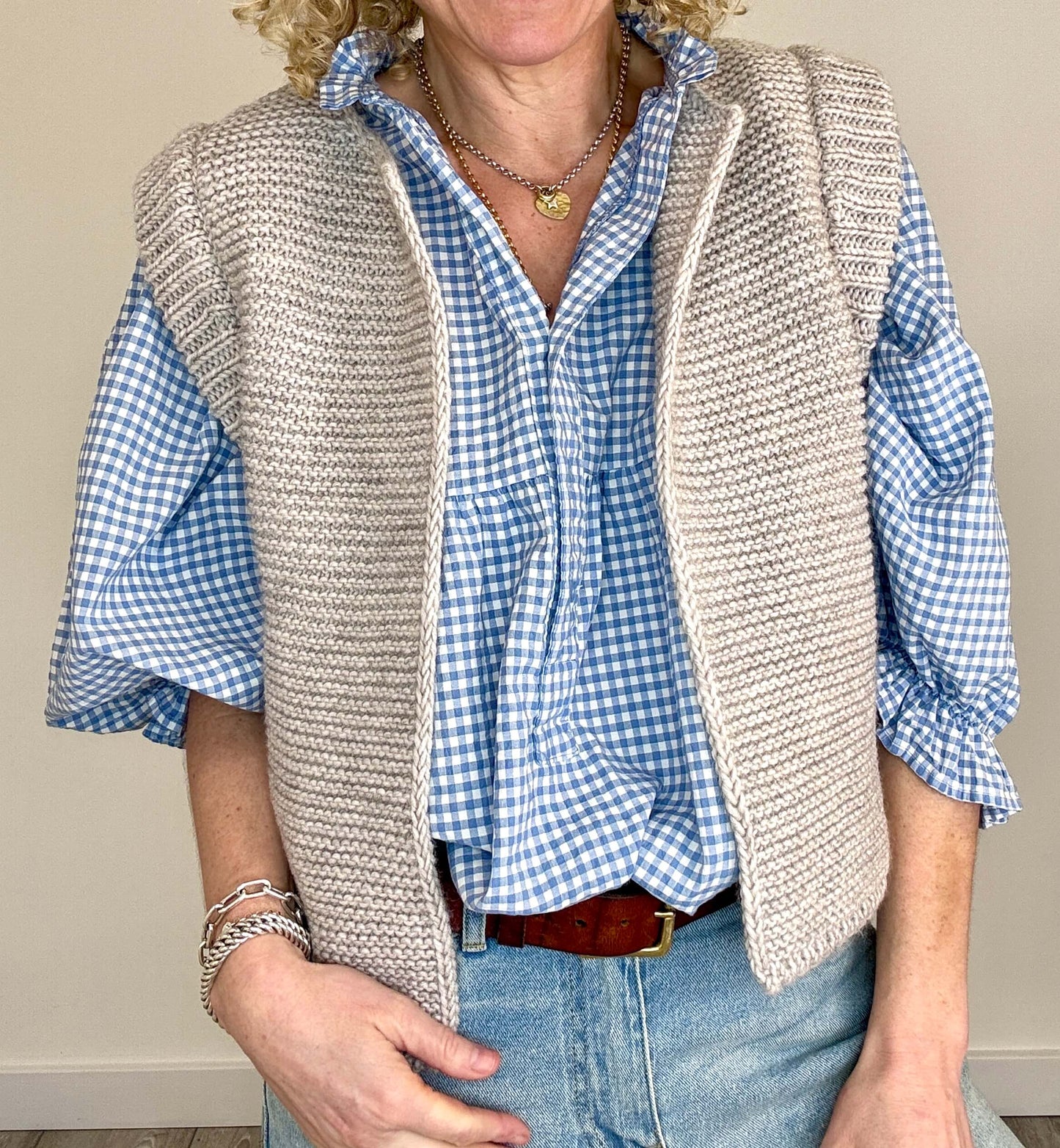 Mia Knitted Gilet | Putty