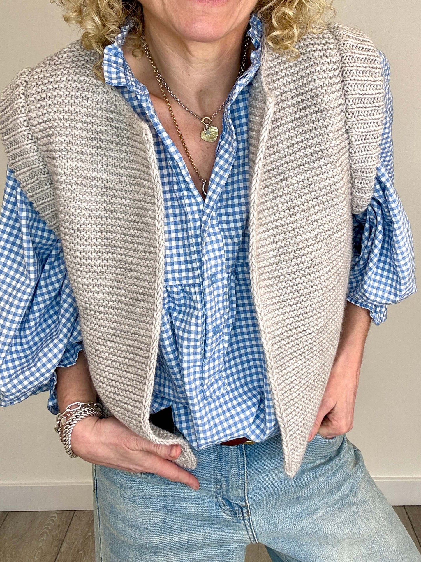 Mia Knitted Gilet | Putty