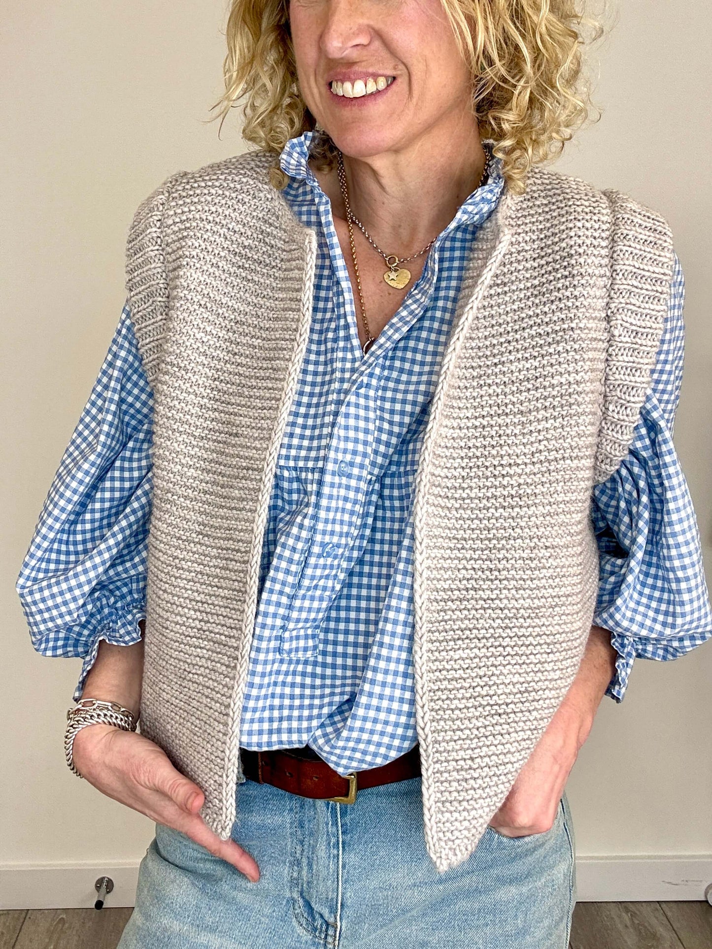 Mia Knitted Gilet | Putty