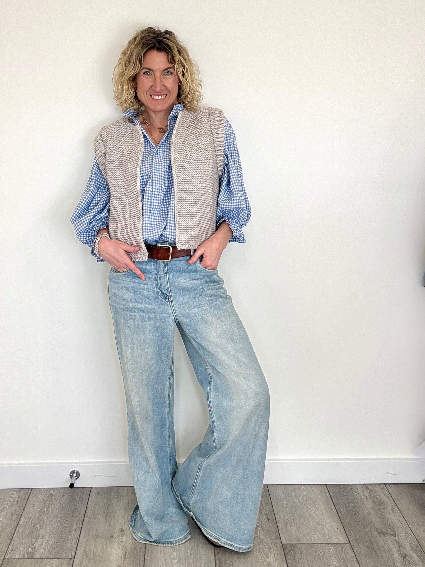 Mia Knitted Gilet | Putty