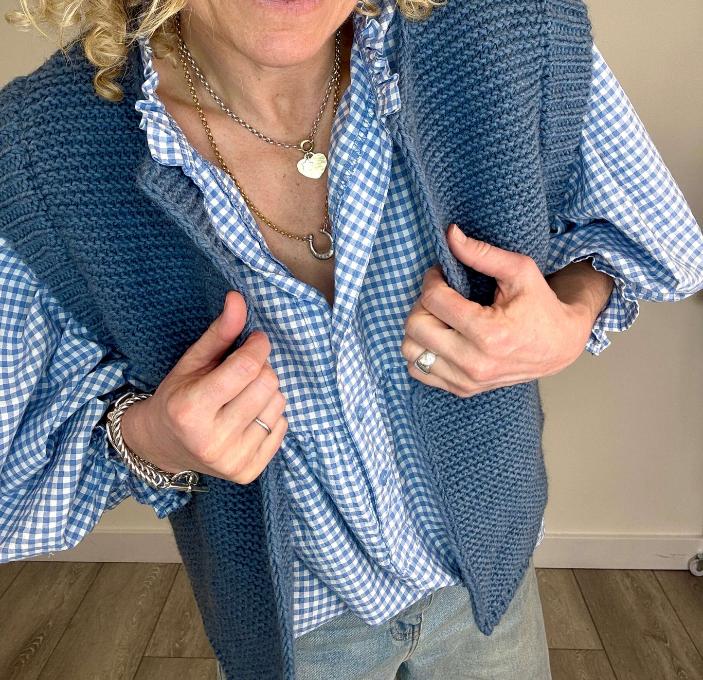 Mia Knitted Gilet | Denim