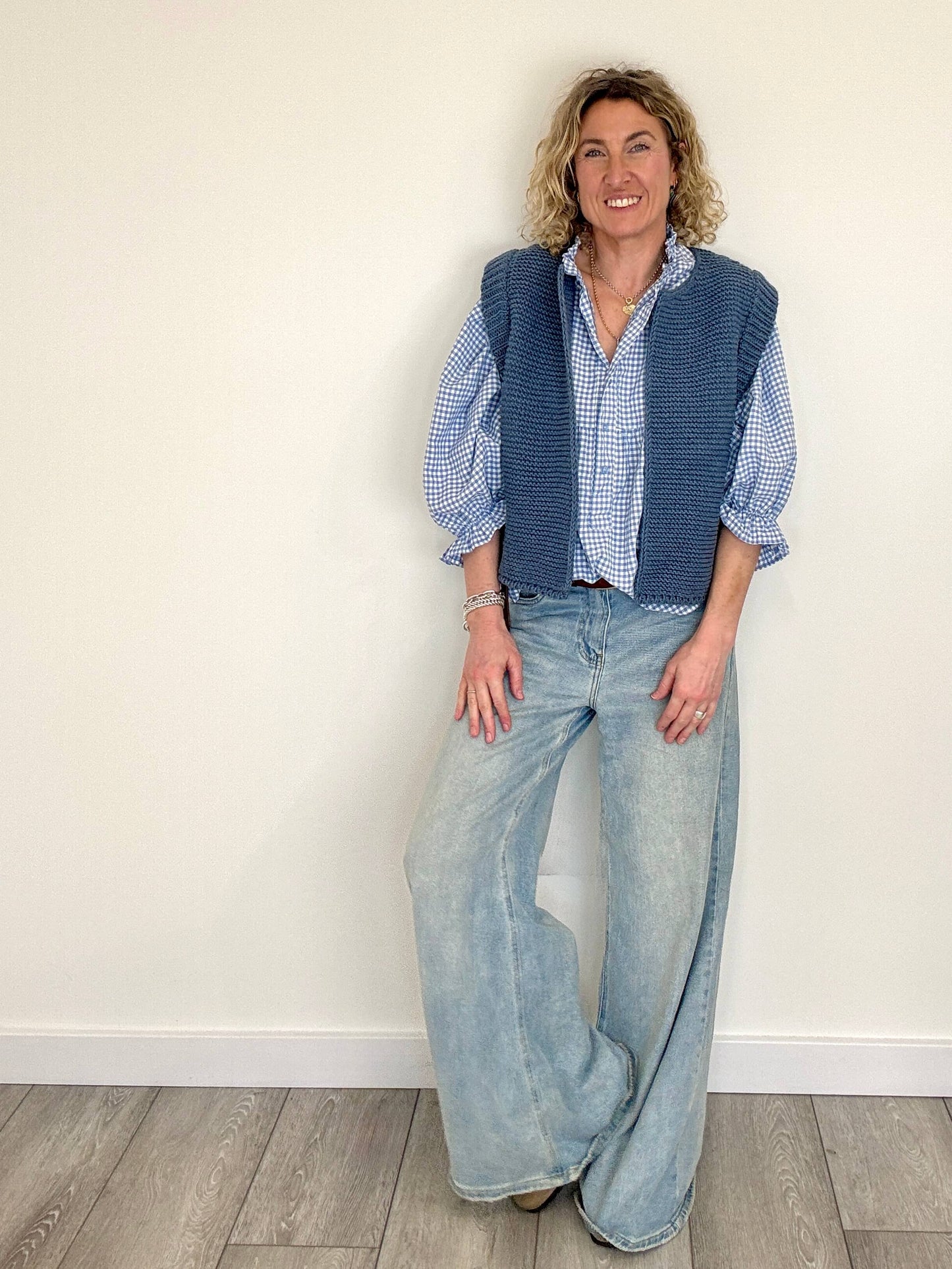 Mia Knitted Gilet | Denim
