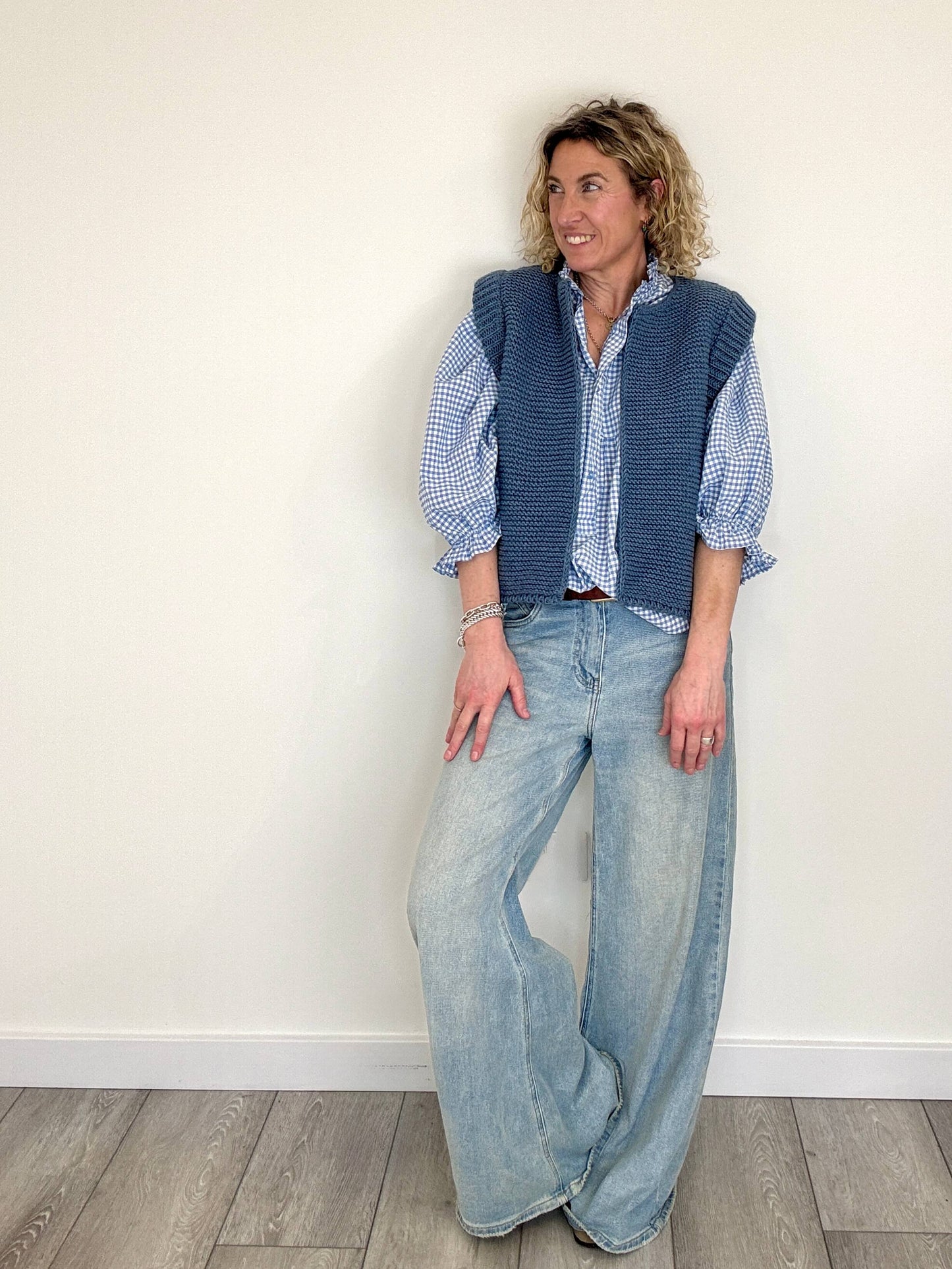 Mia Knitted Gilet | Denim
