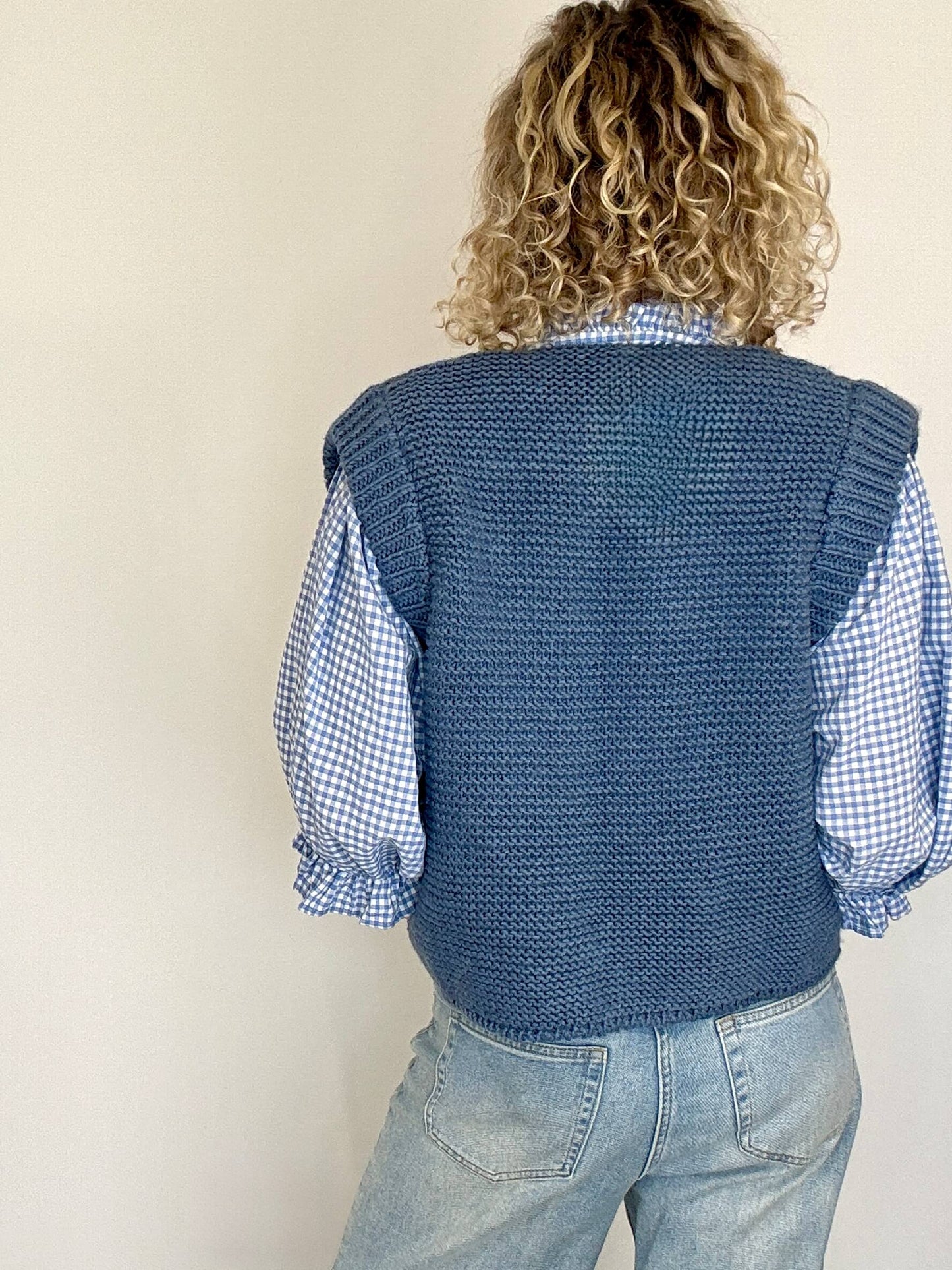 Mia Knitted Gilet | Denim