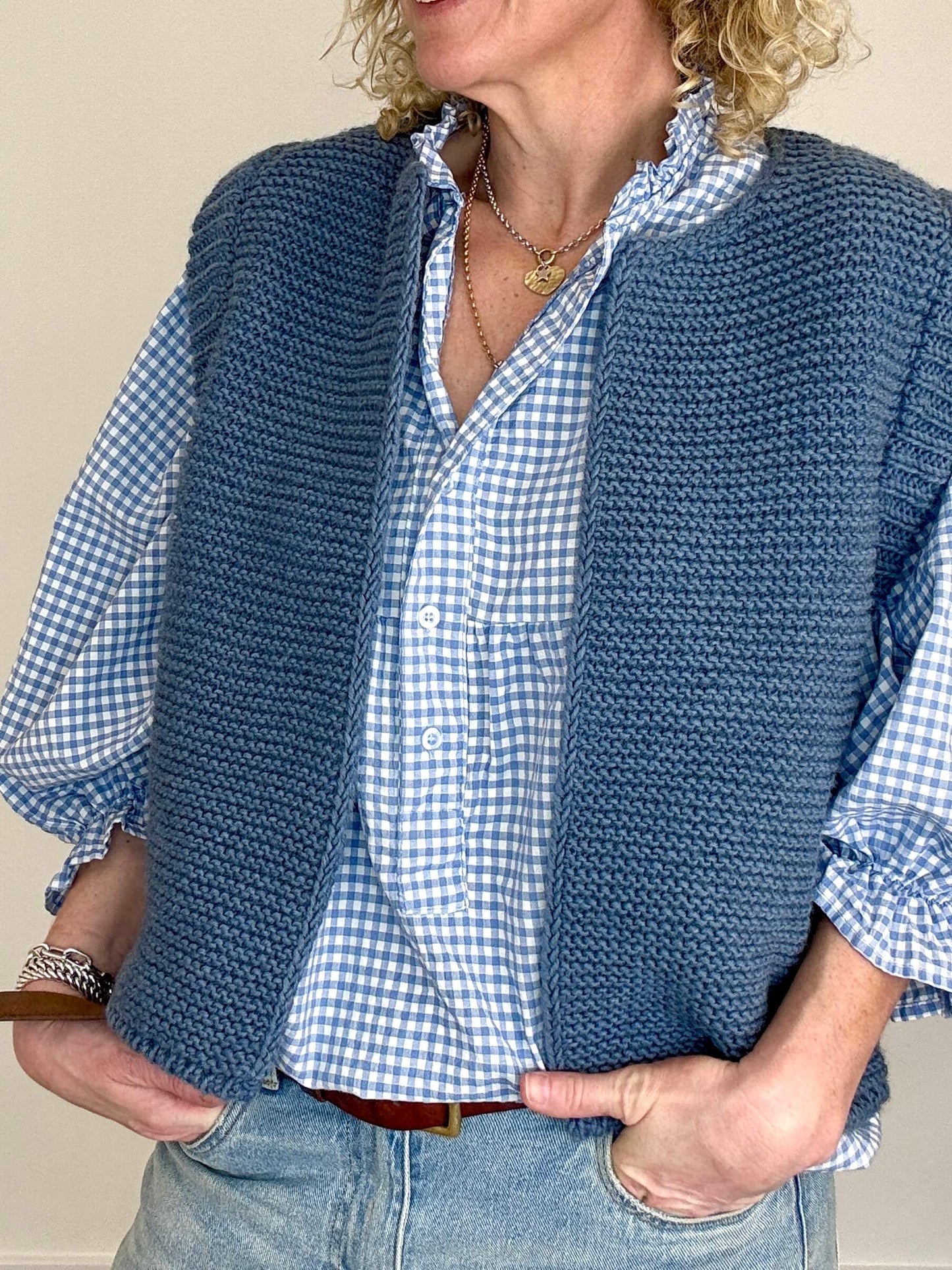 Mia Knitted Gilet | Denim