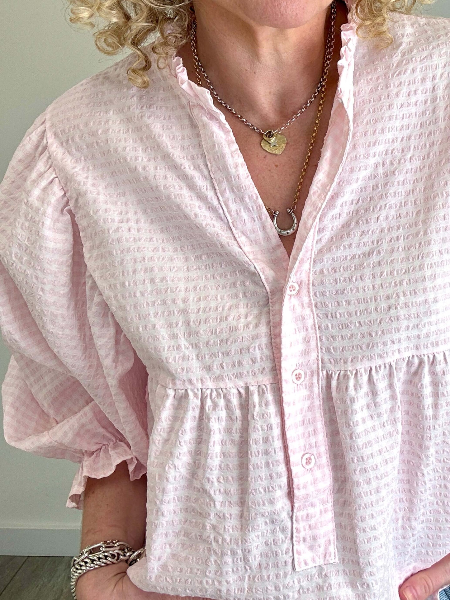 Honey Blouse | Pink Gingham
