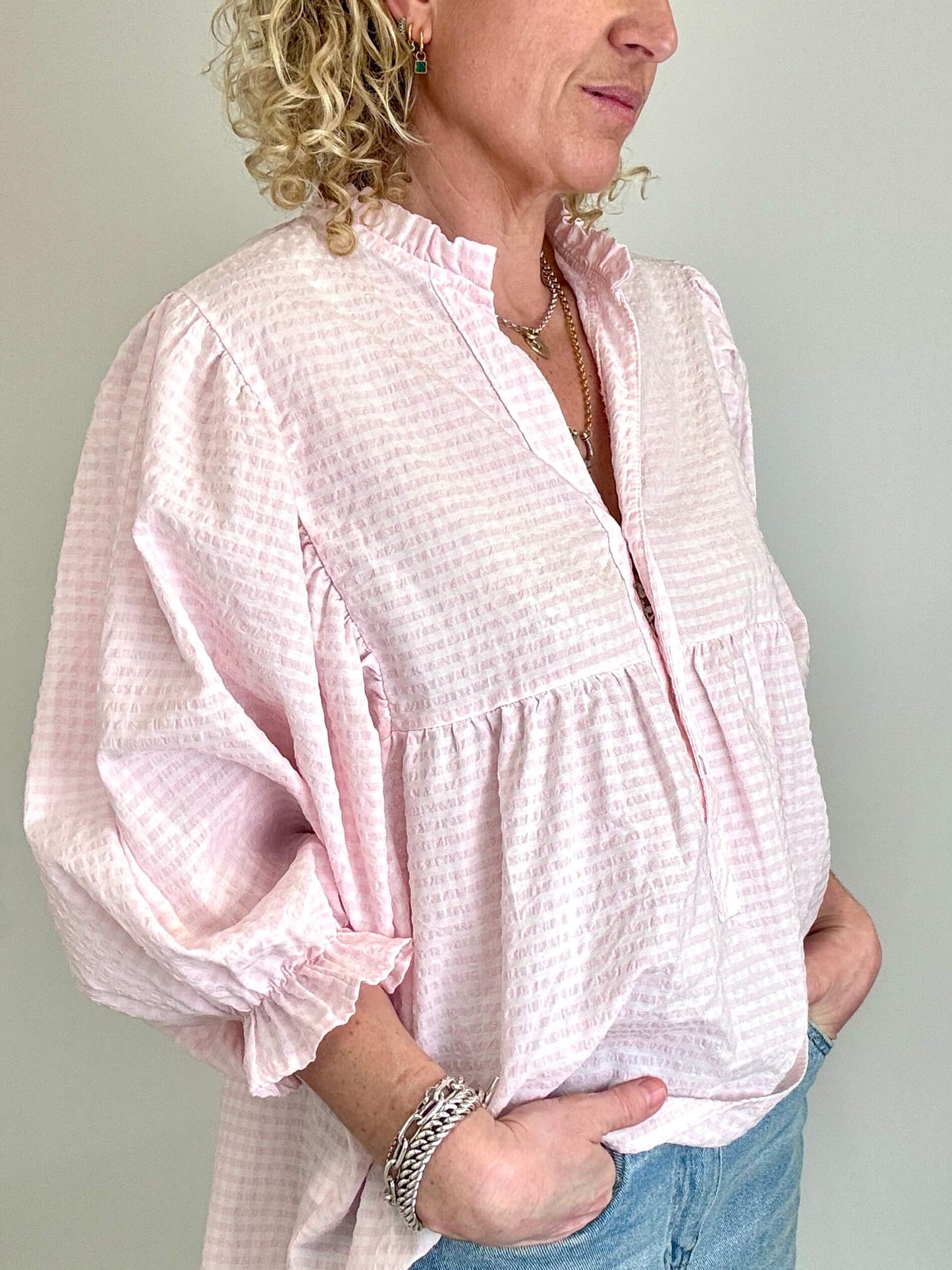 Honey Blouse | Pink Gingham