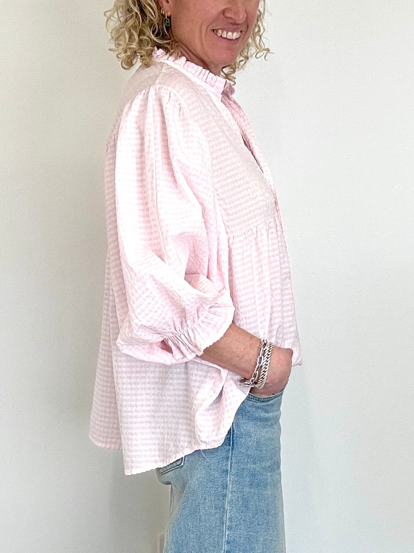 Honey Blouse | Pink Gingham