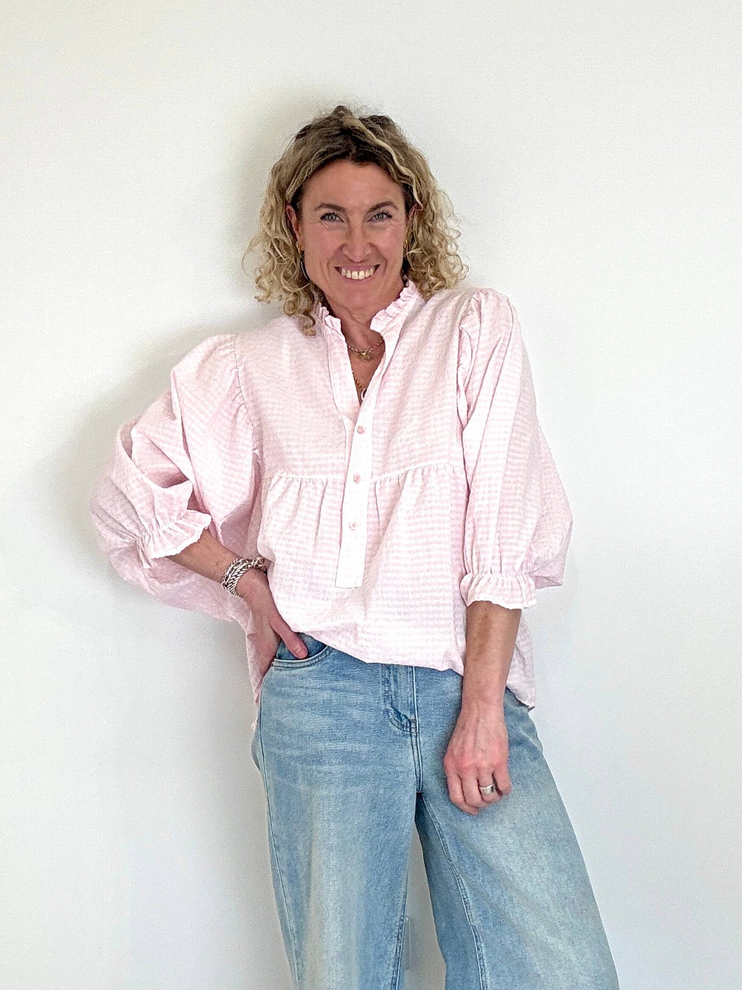 Honey Blouse | Pink Gingham