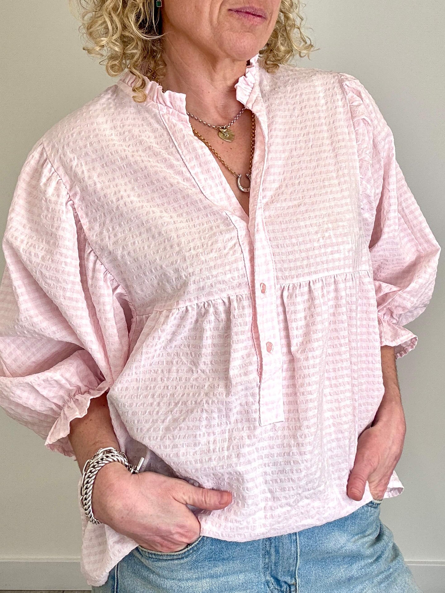 Honey Blouse | Pink Gingham