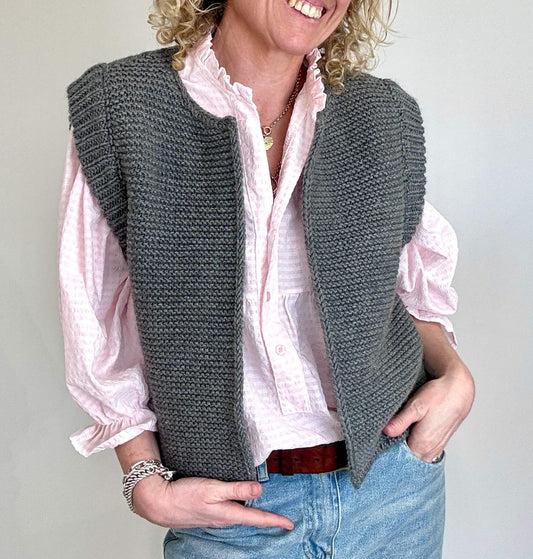 Mia Knitted Gilet | Grey