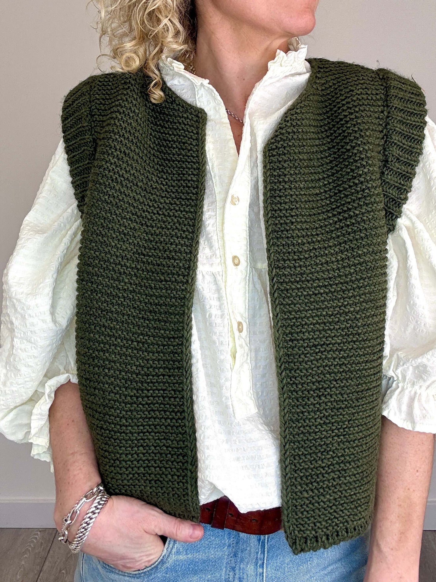 Mia Knitted Gilet | Khaki