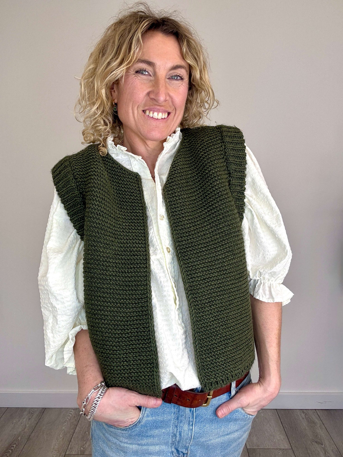 Mia Knitted Gilet | Khaki