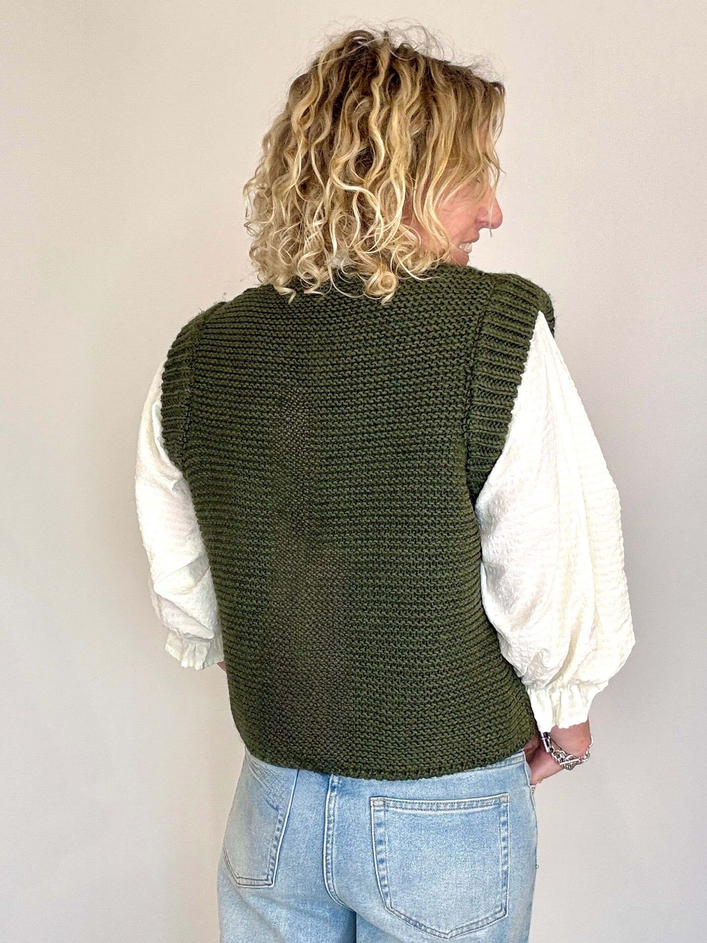 Mia Knitted Gilet | Khaki