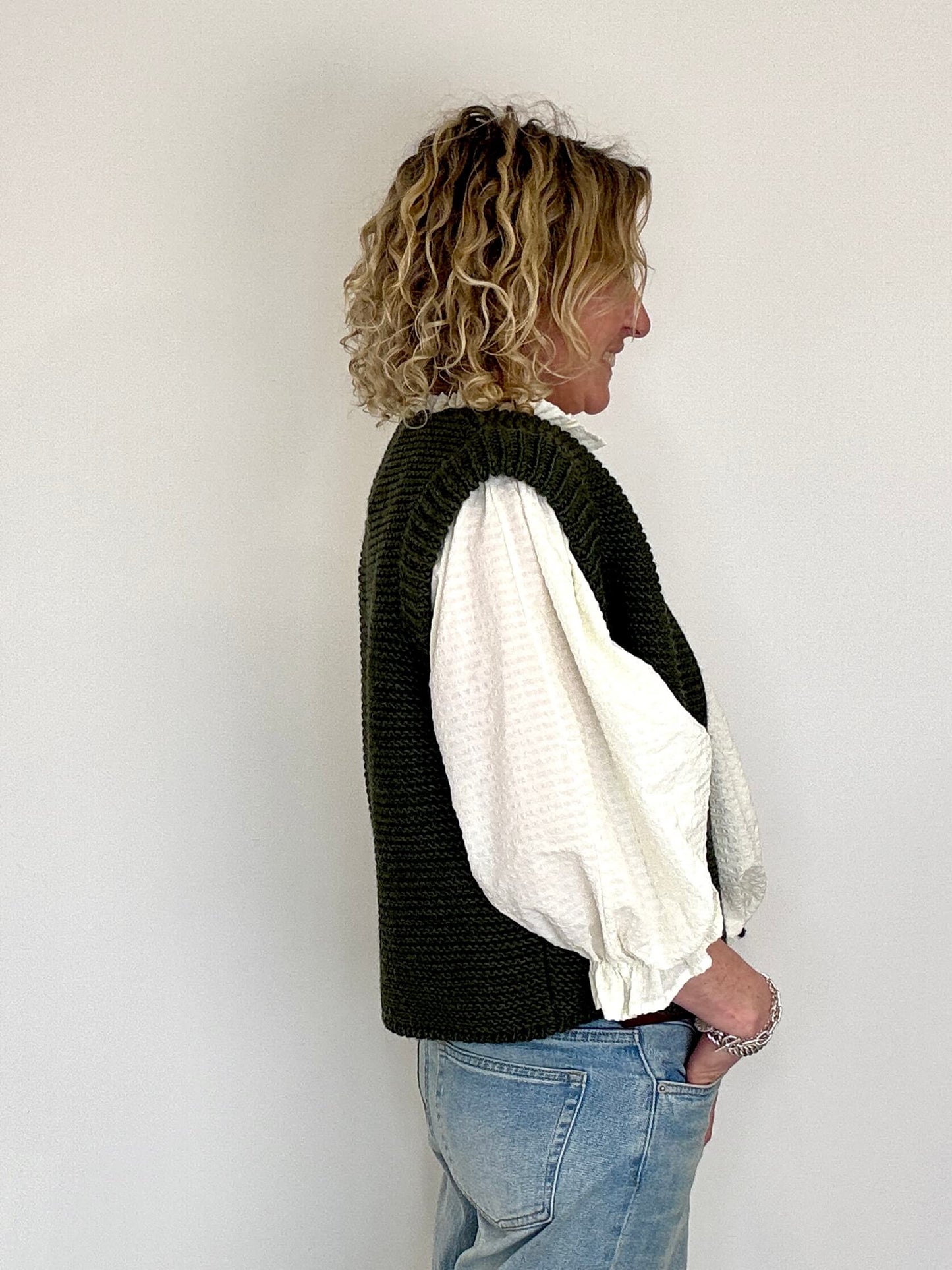 Mia Knitted Gilet | Khaki