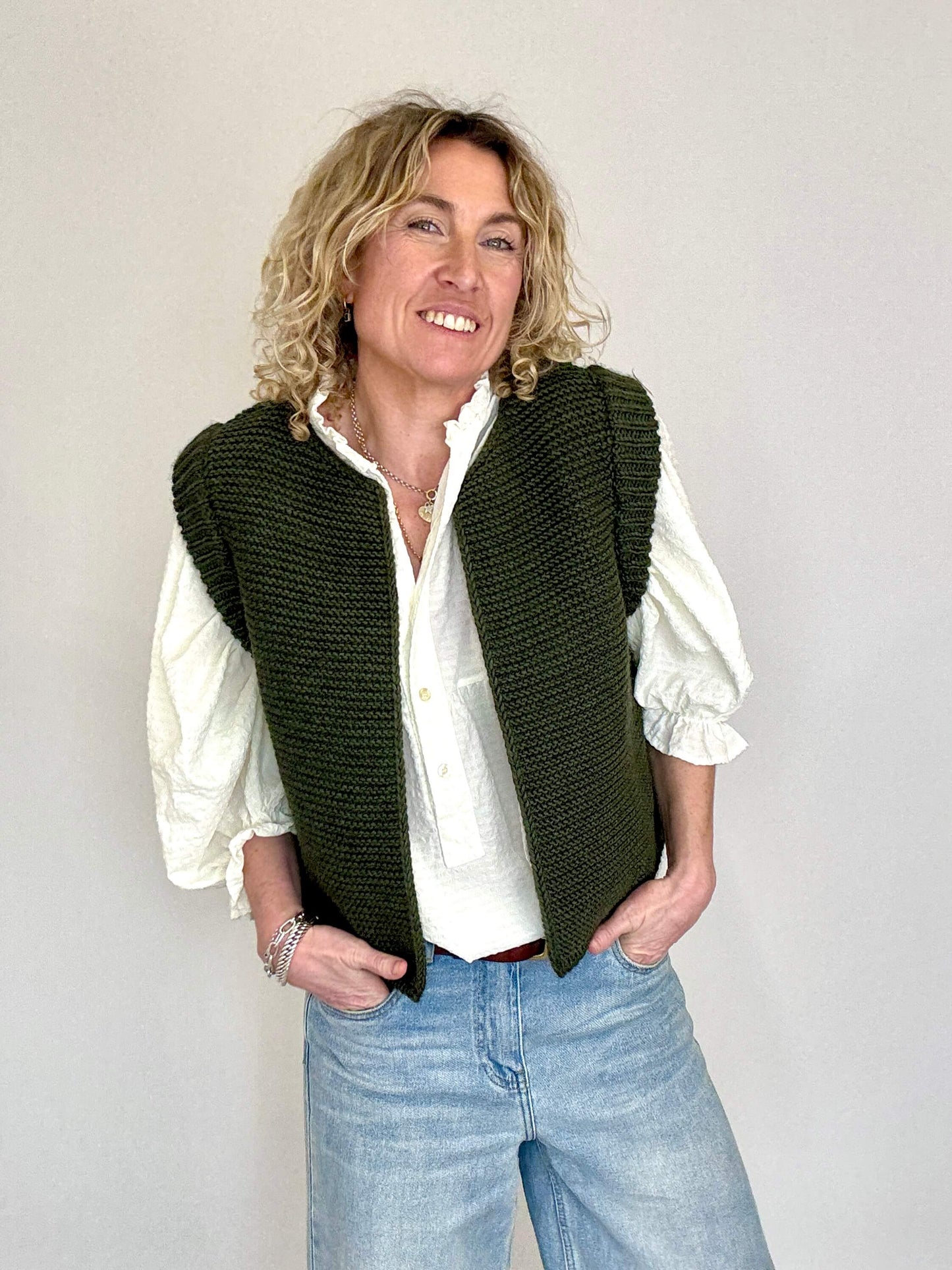 Mia Knitted Gilet | Khaki