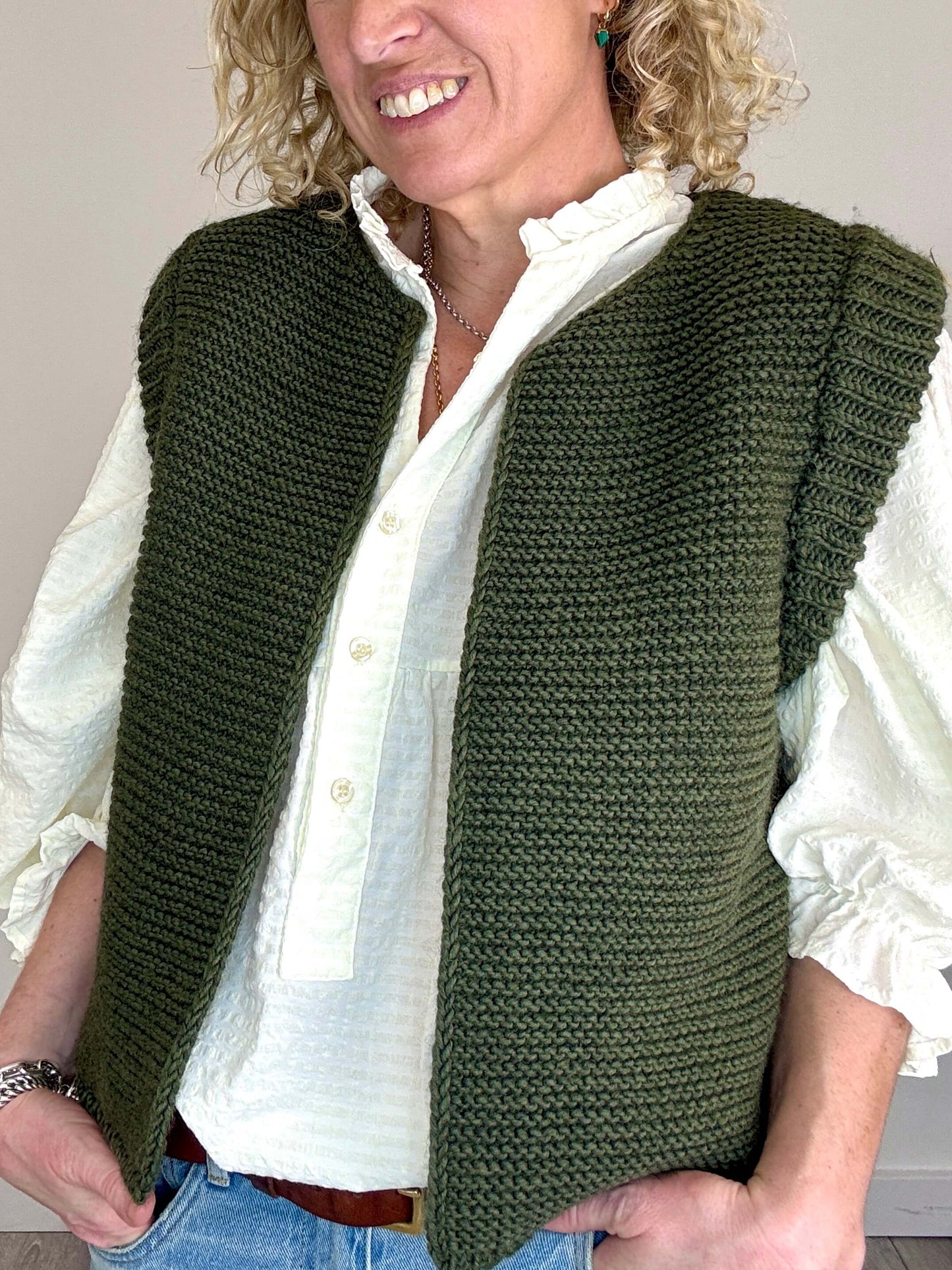 Mia Knitted Gilet | Khaki