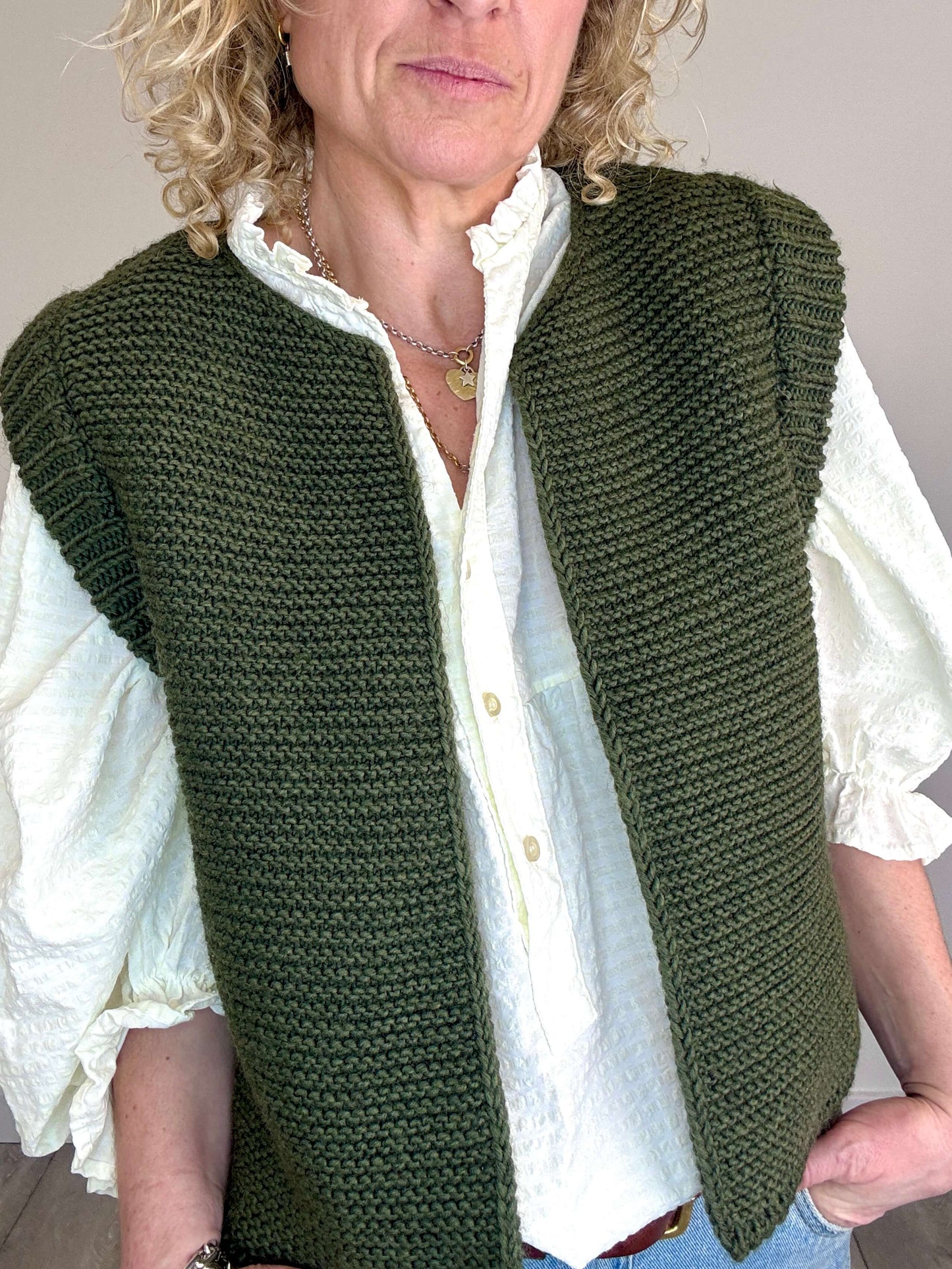 Mia Knitted Gilet | Khaki