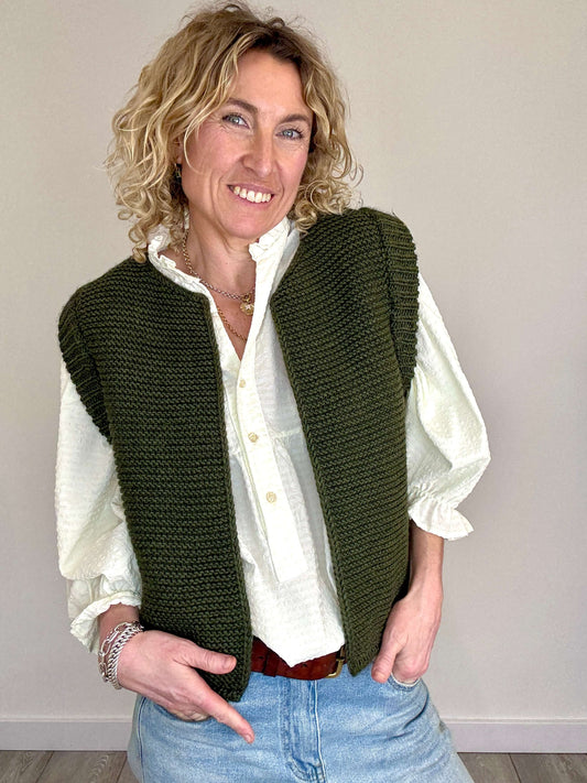 Mia Knitted Gilet | Khaki