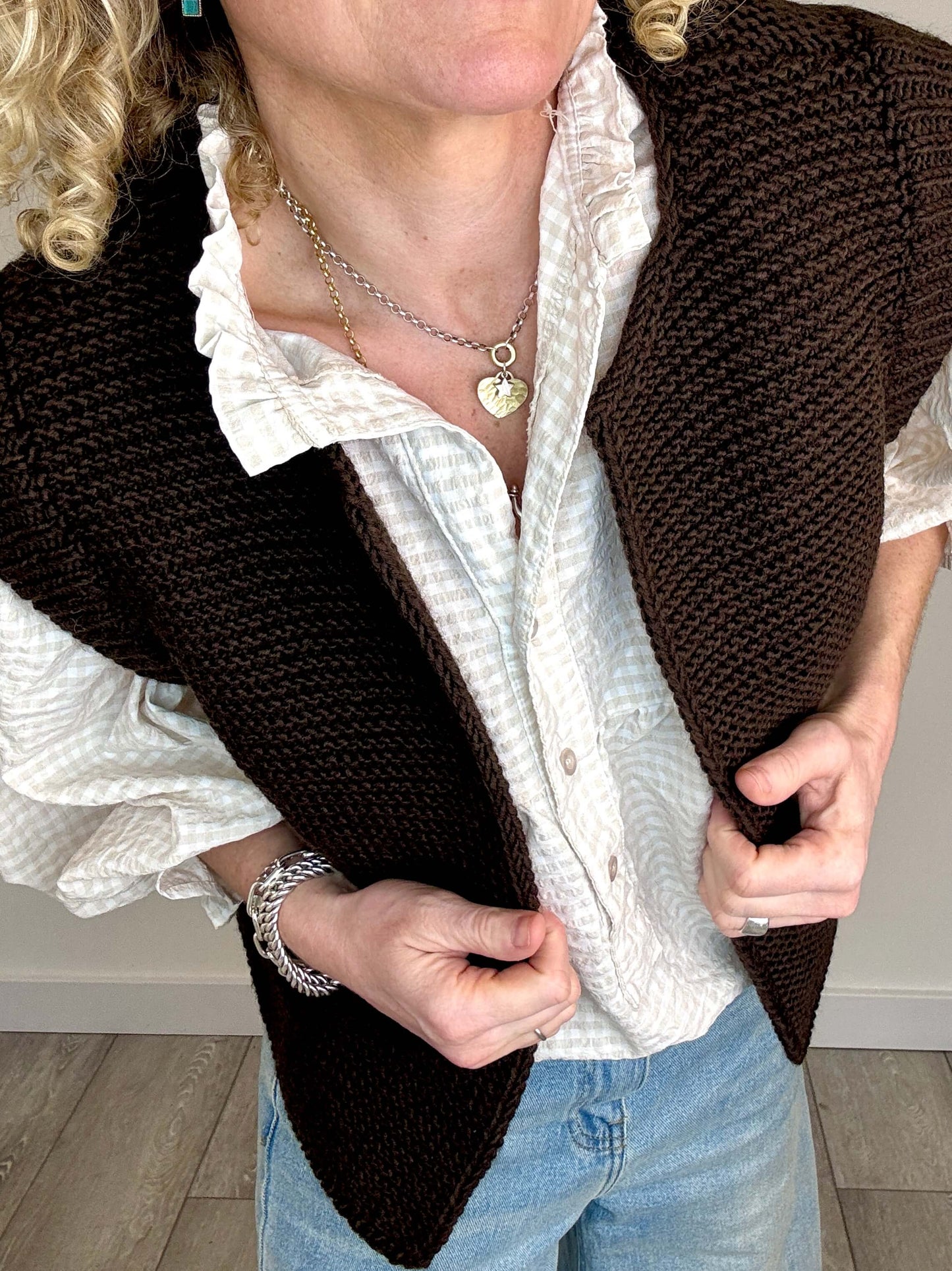 Honey Blouse | Light Brown Gingham