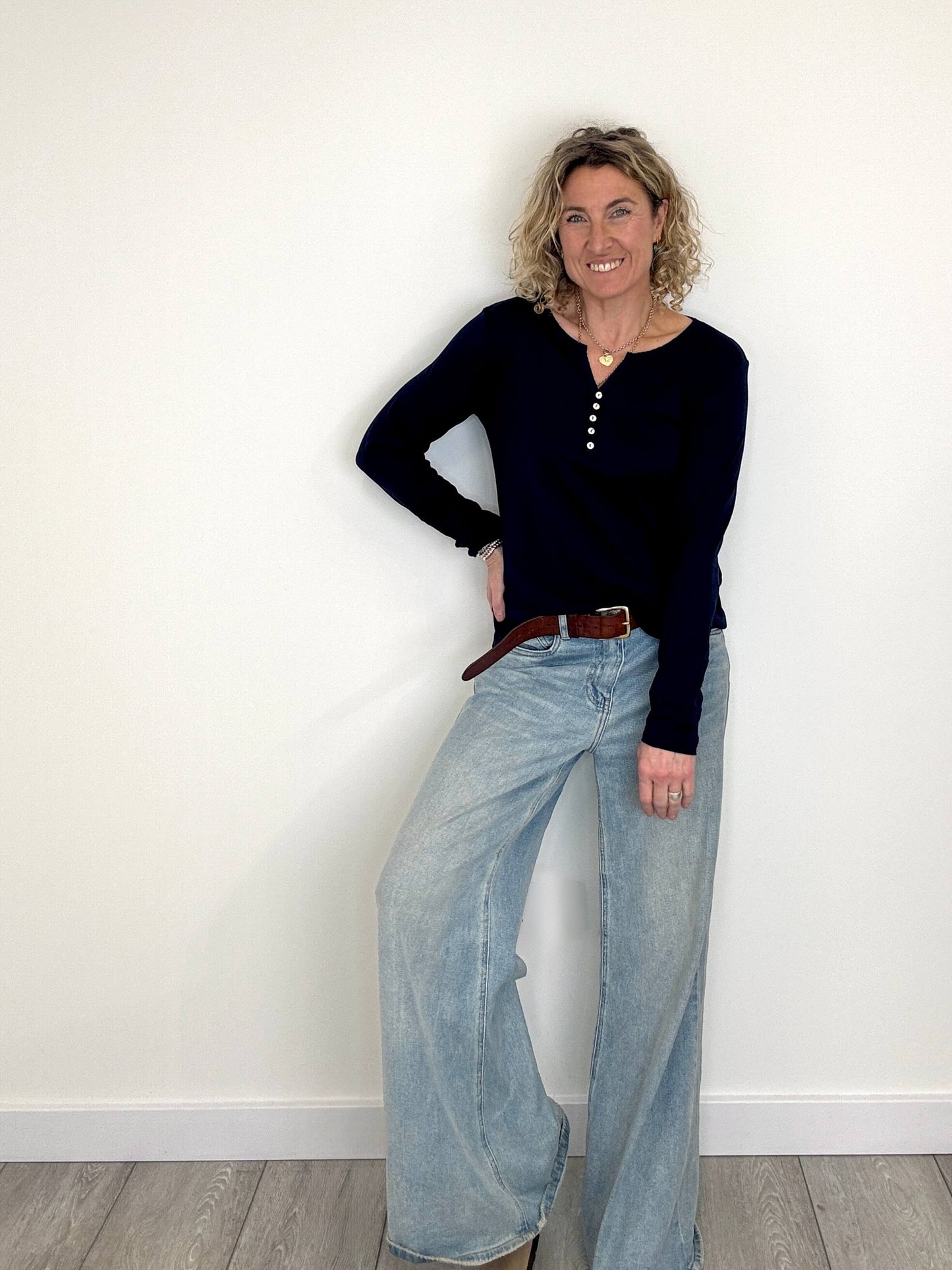 Henley Long Sleeve Tee | Navy