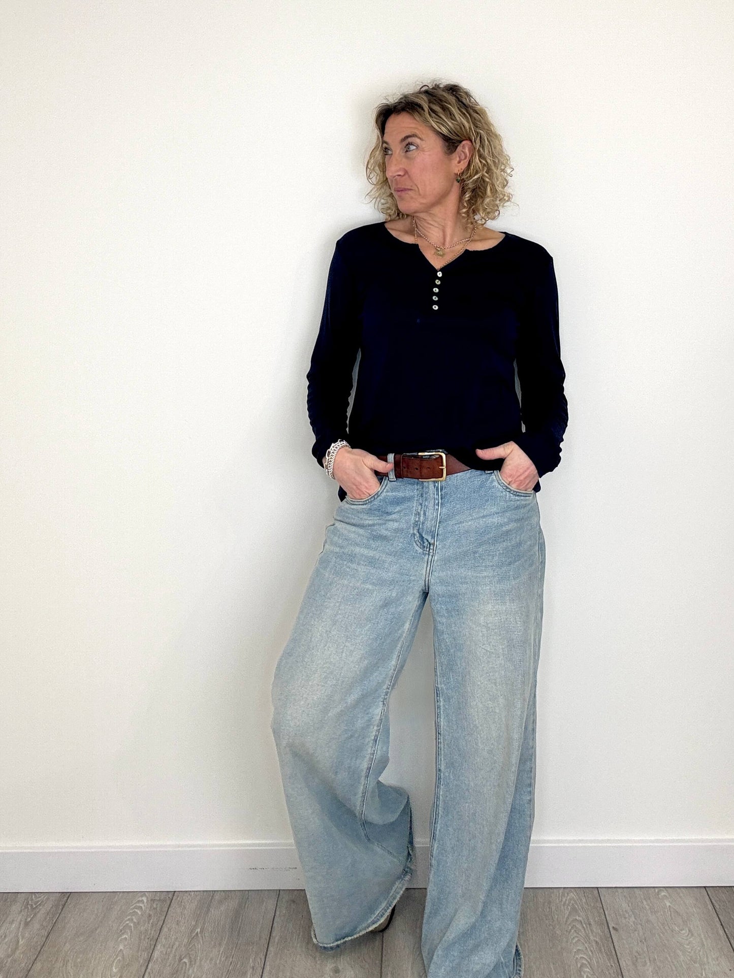 Henley Long Sleeve Tee | Navy