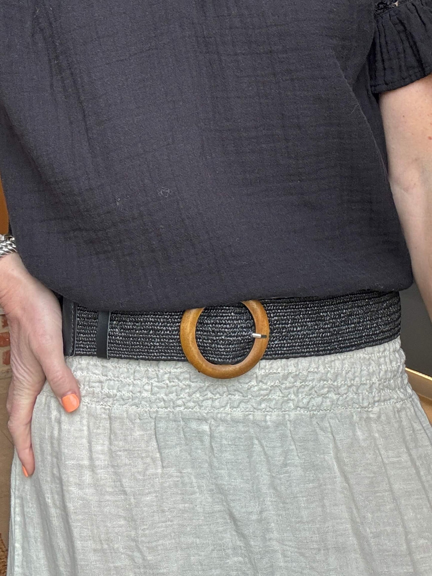 The Raffia Belt | Black
