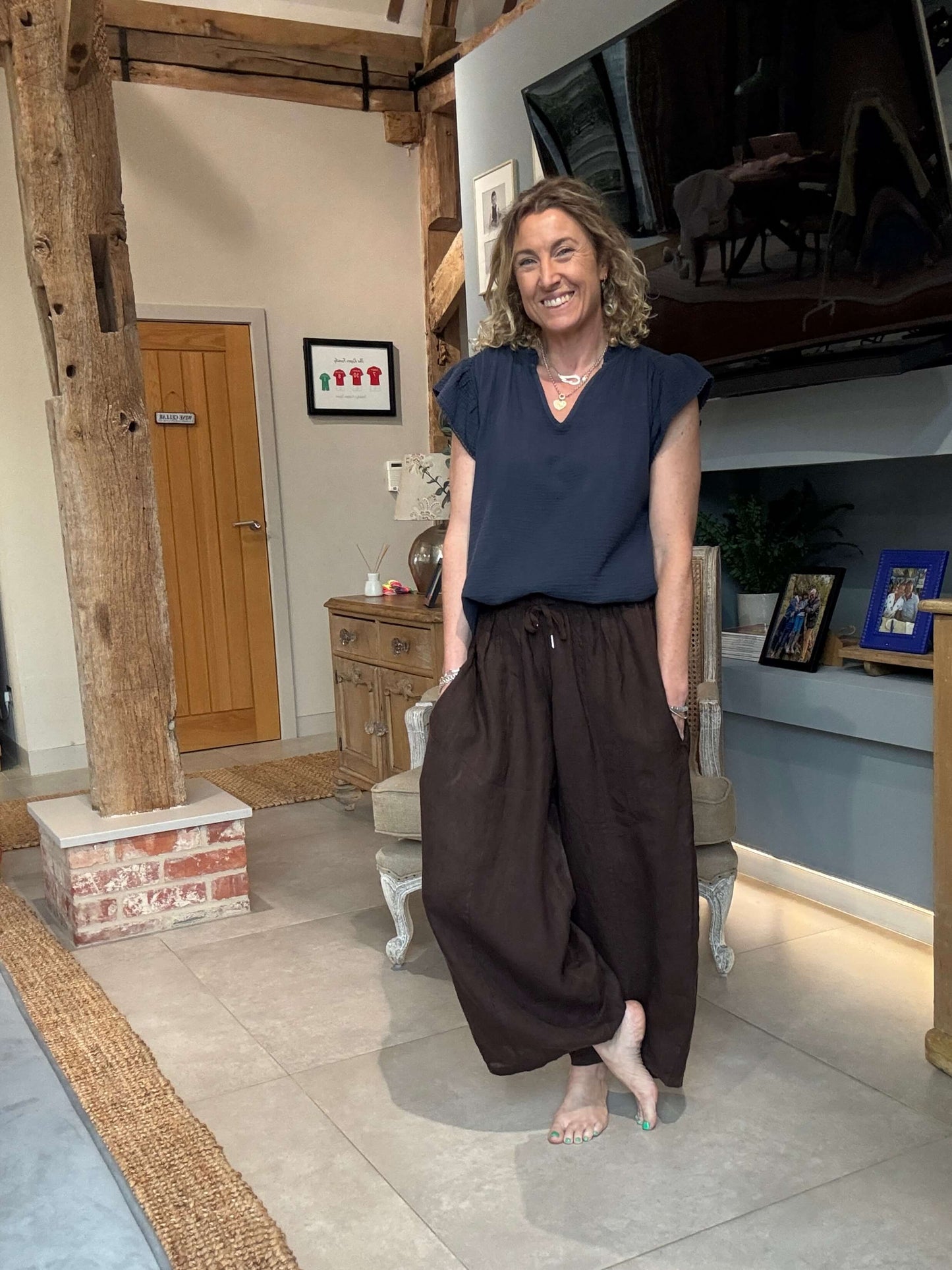 Gaucho Linen Pants | Chocolate