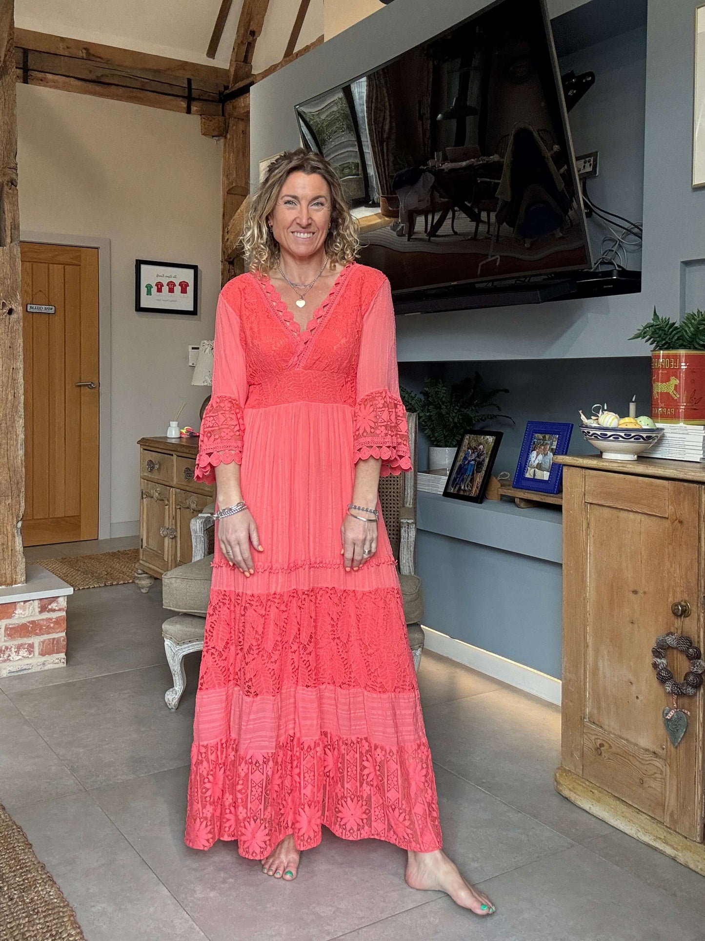 Santorini Dress | Coral
