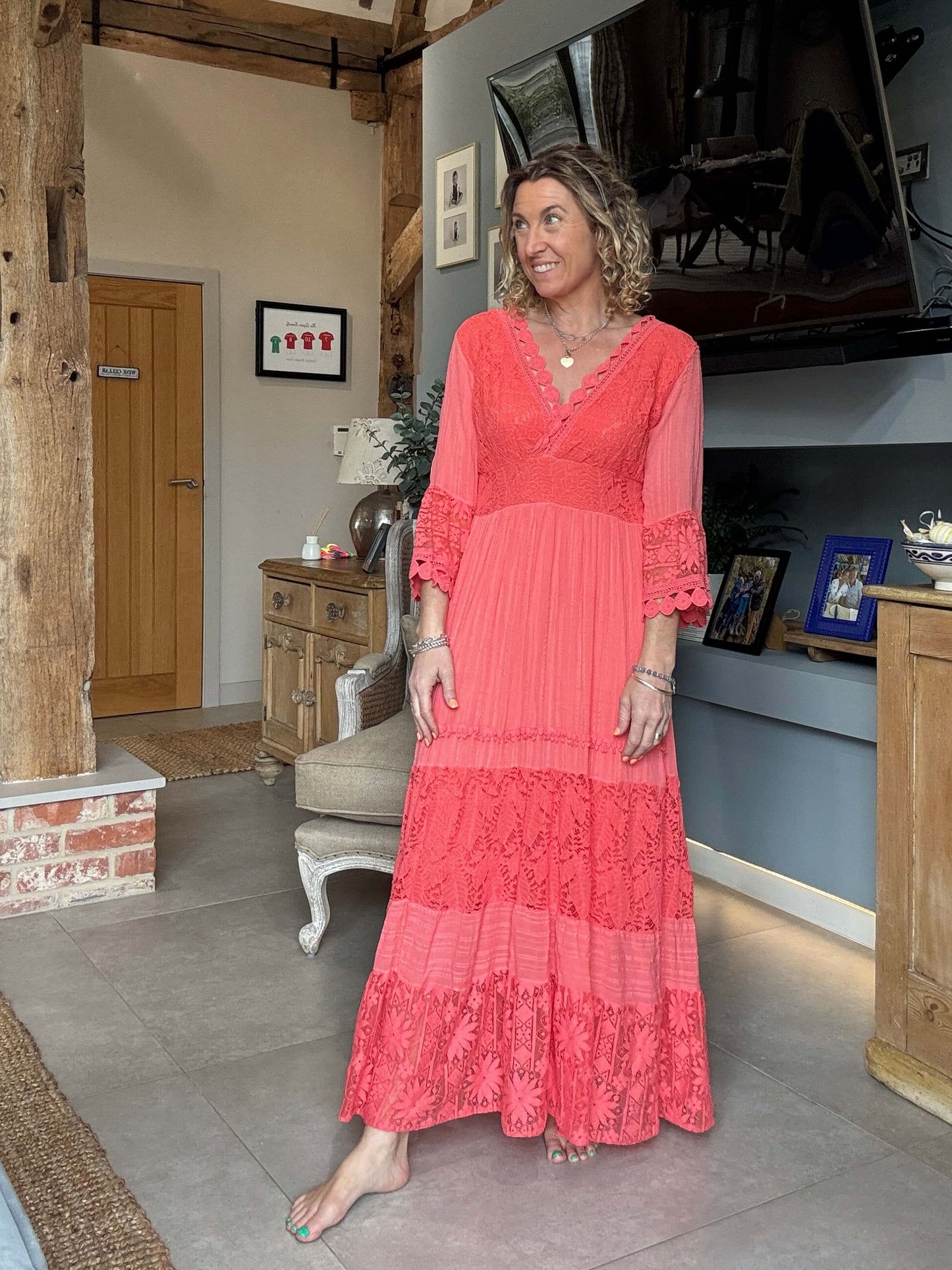 Santorini Dress | Coral