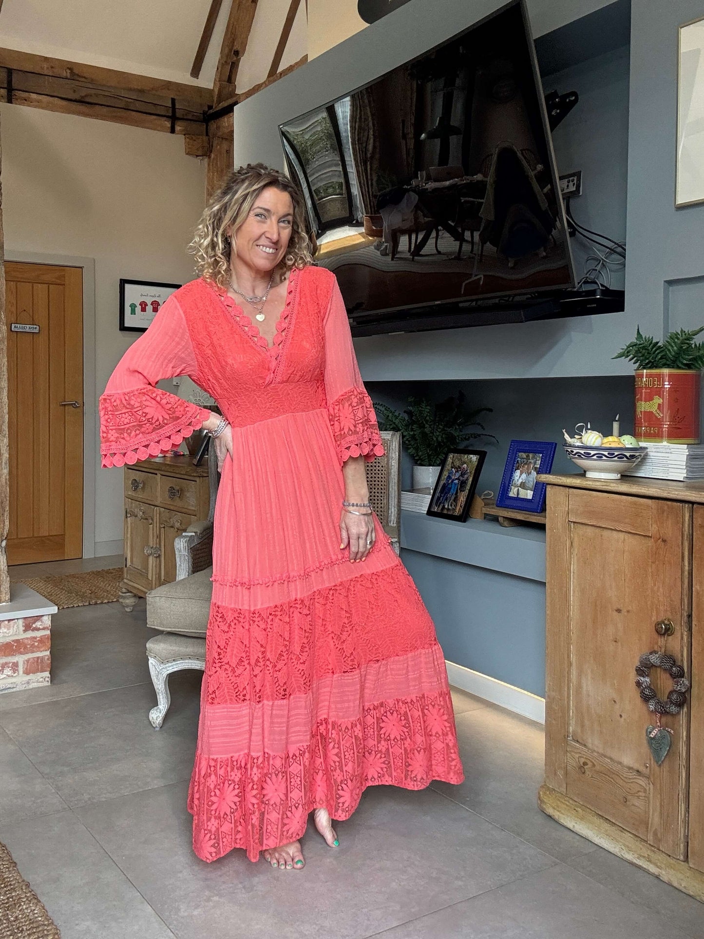 Santorini Dress | Coral
