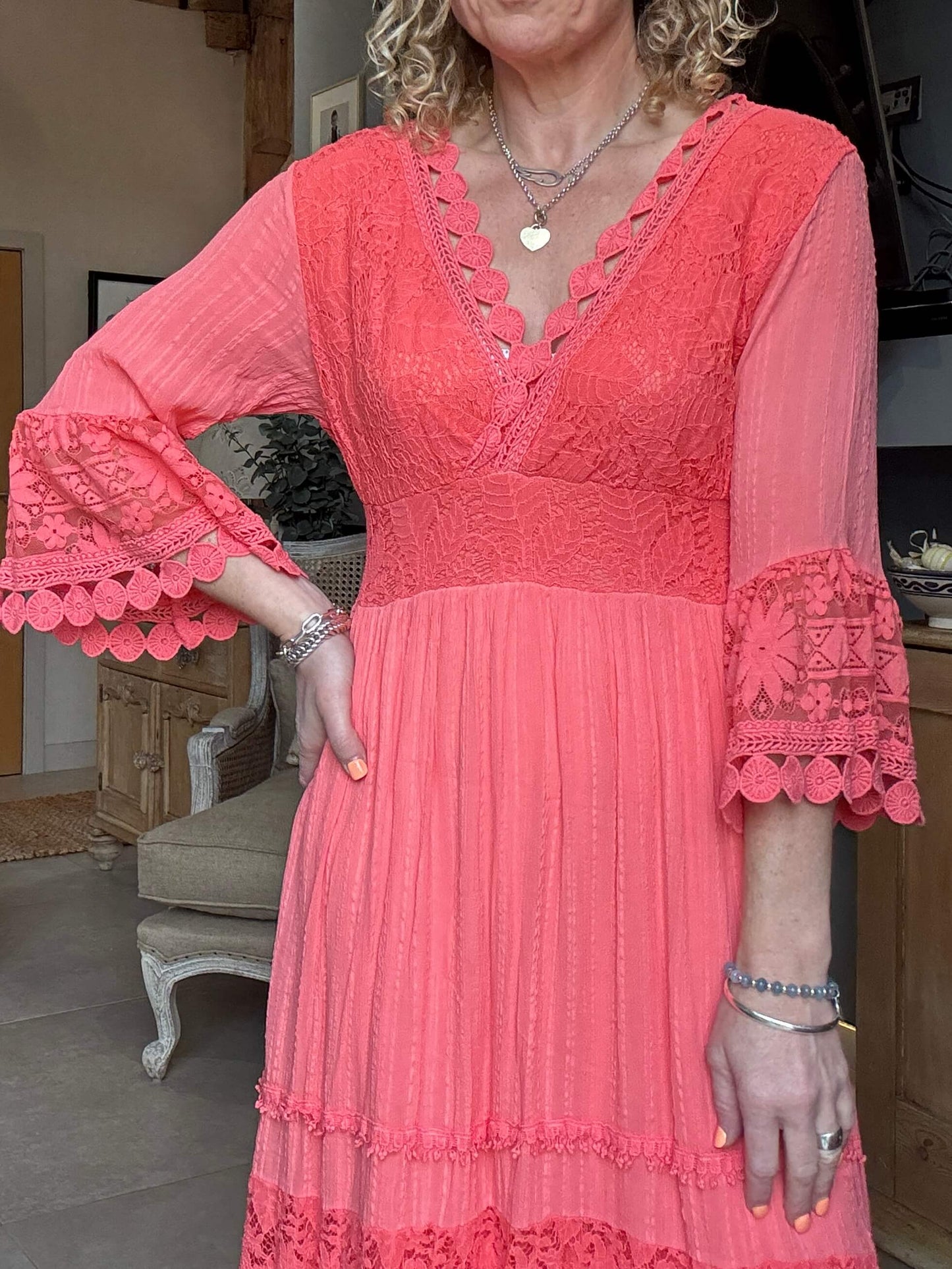 Santorini Dress | Coral