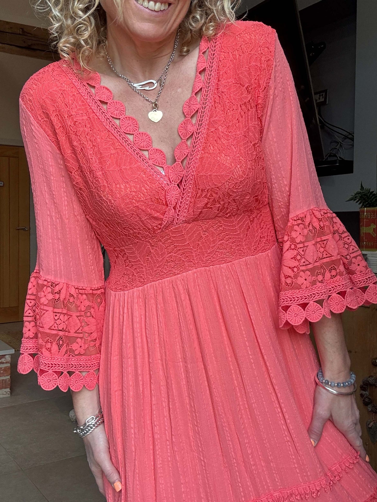 Santorini Dress | Coral