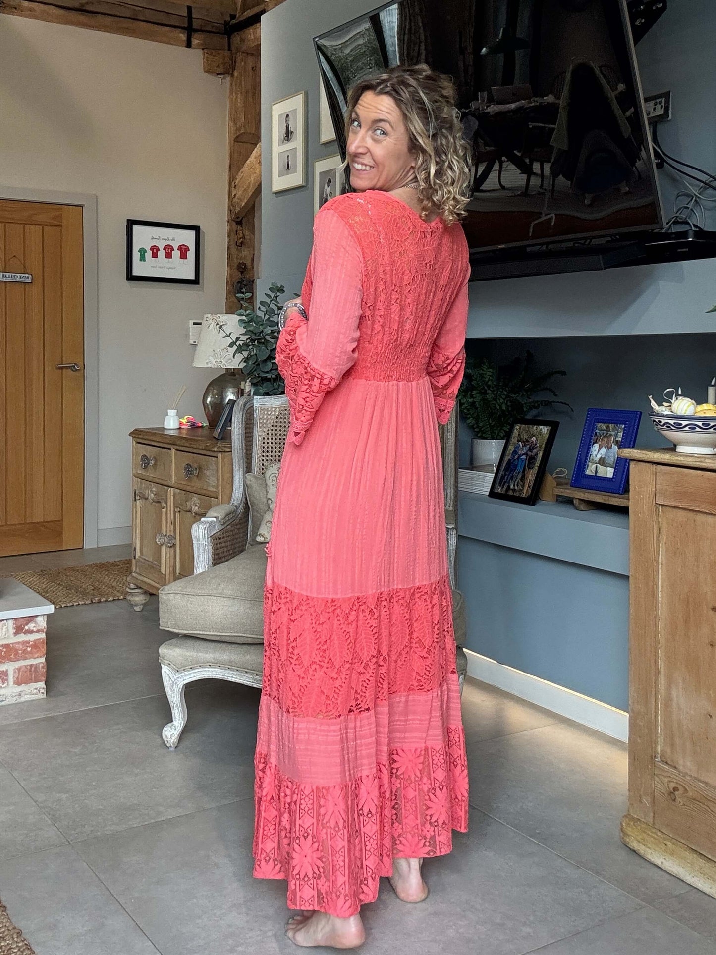 Santorini Dress | Coral