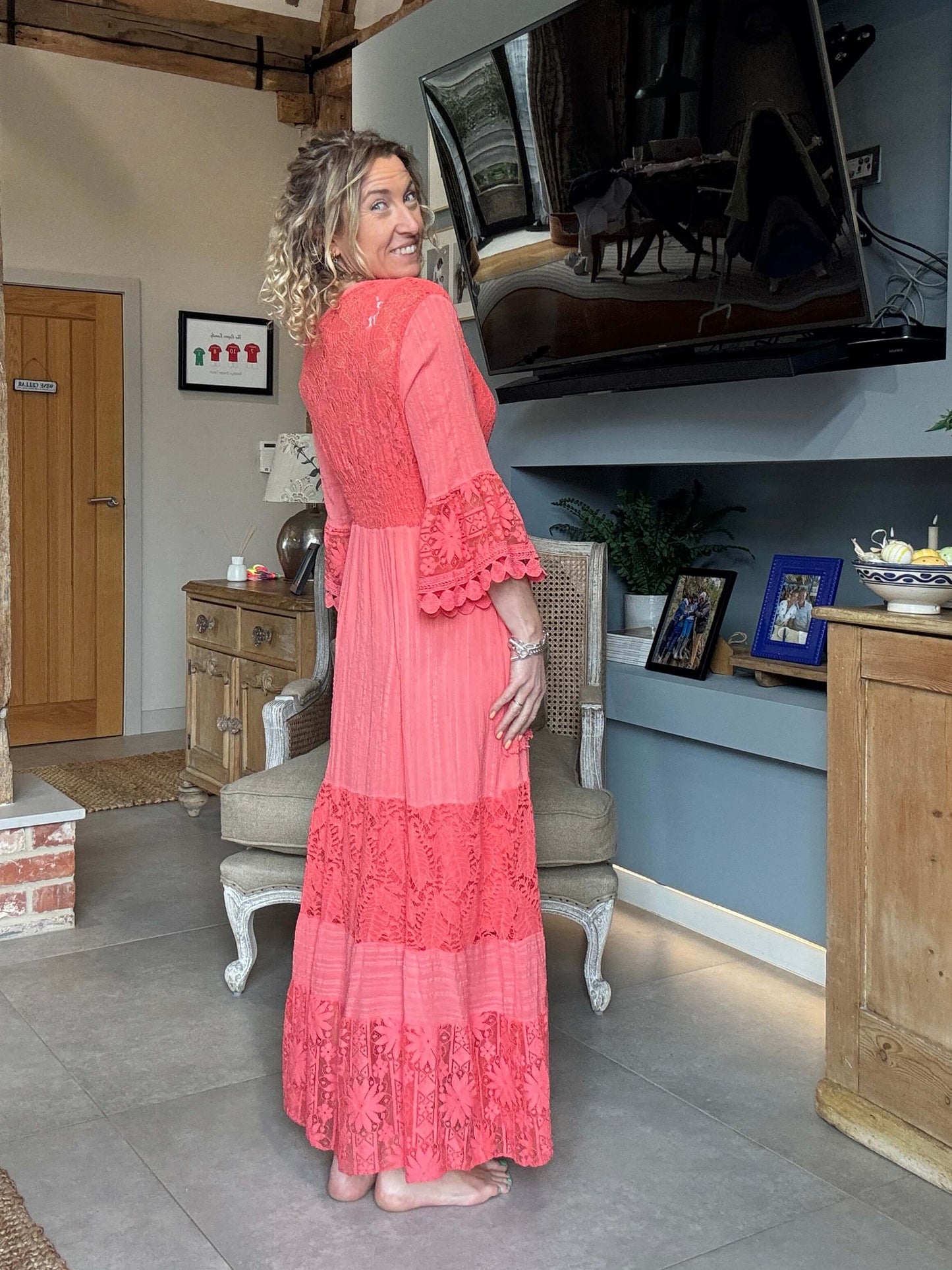 Santorini Dress | Coral