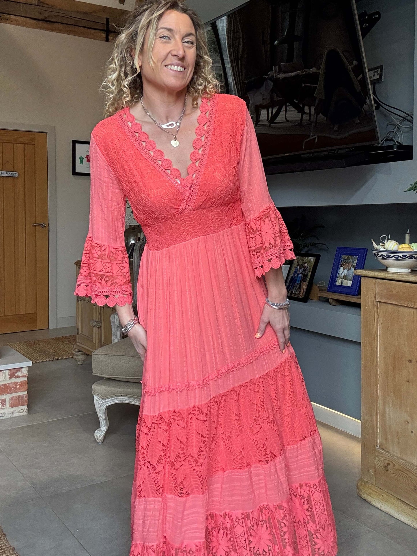 Santorini Dress | Coral