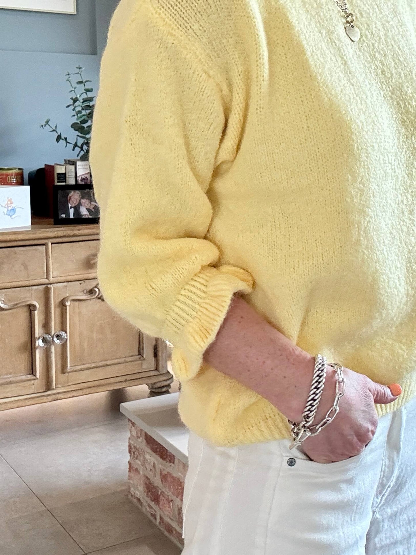 Evie Frill Sleeve Jumper | Vanilla Yellow
