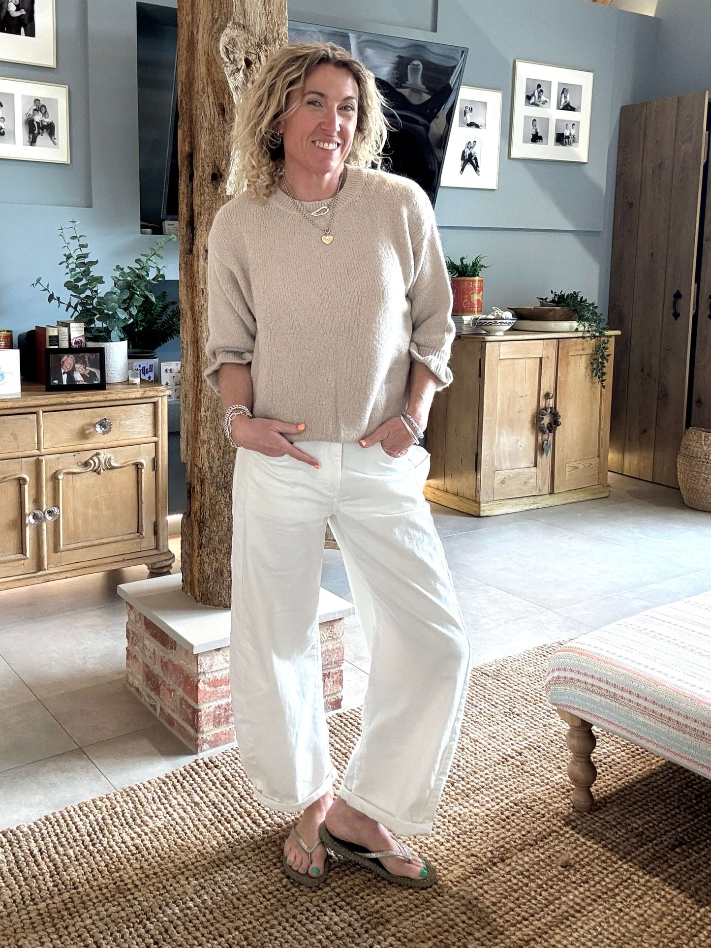 Evie Frill Sleeve Jumper | Oatmeal