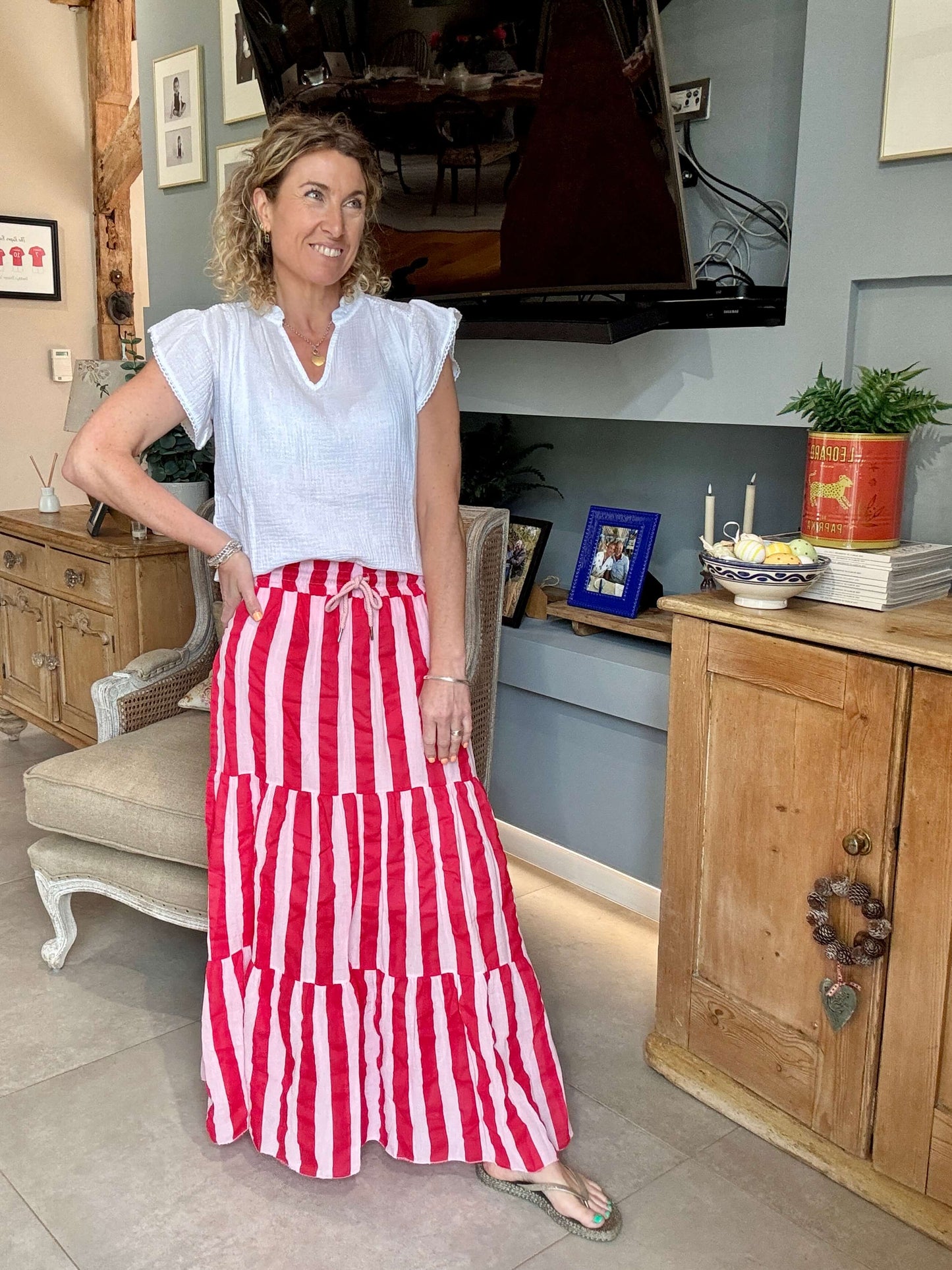 Candy Stripe Maxi Skirt