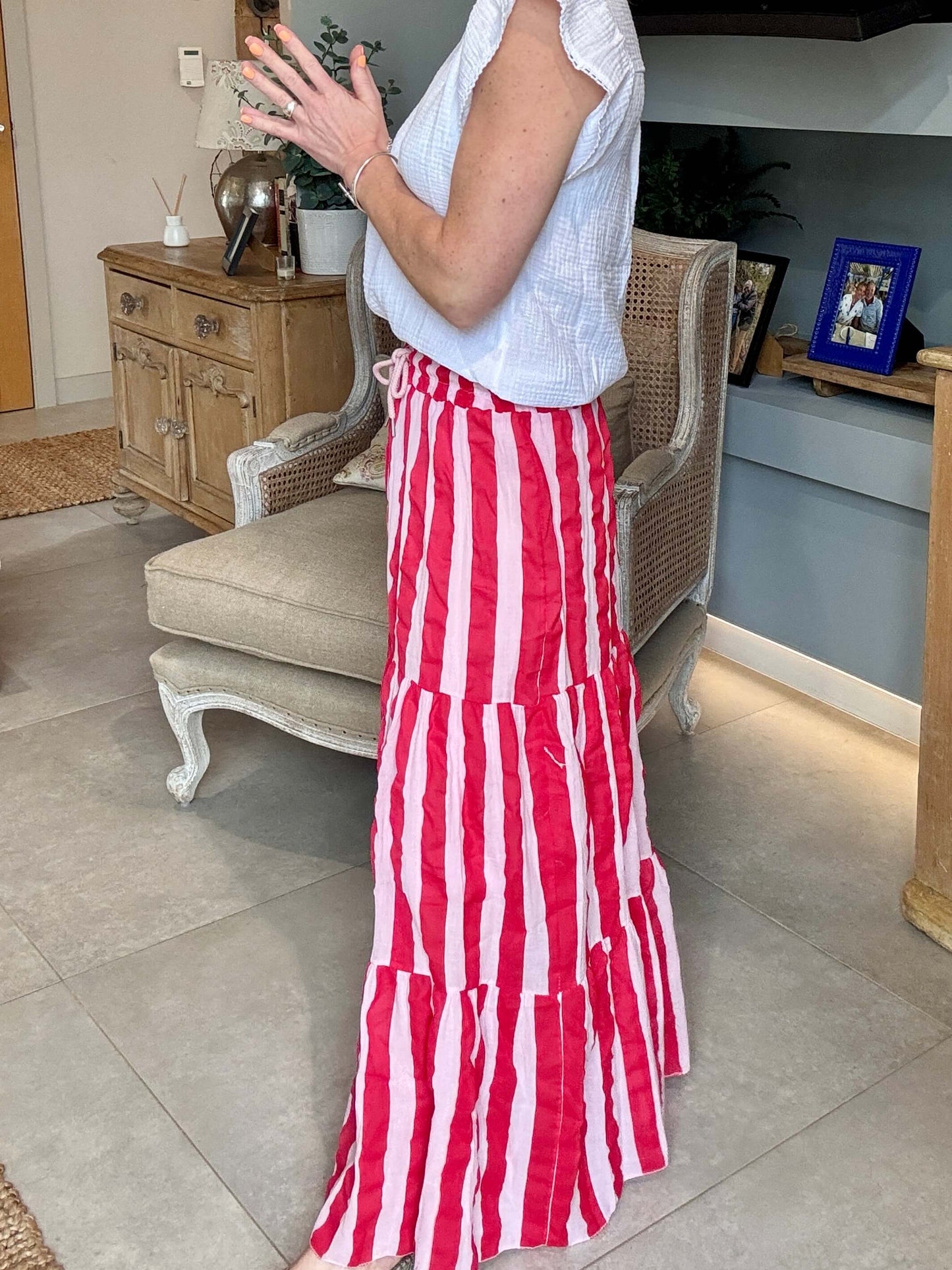 Candy Stripe Maxi Skirt