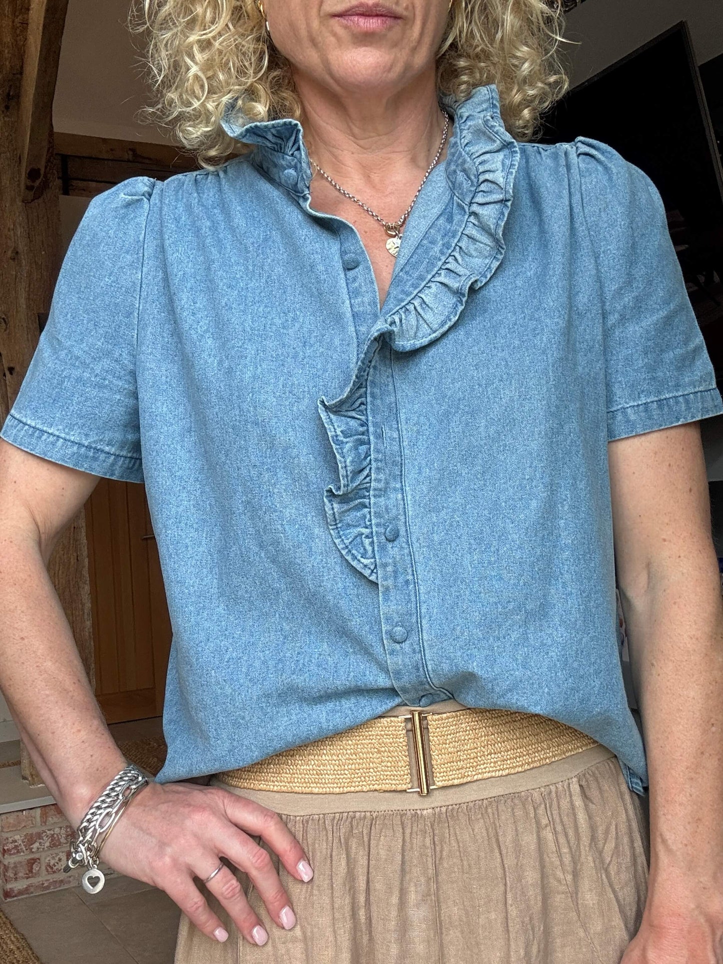 Raffia Bar Buckle Belt | Natural