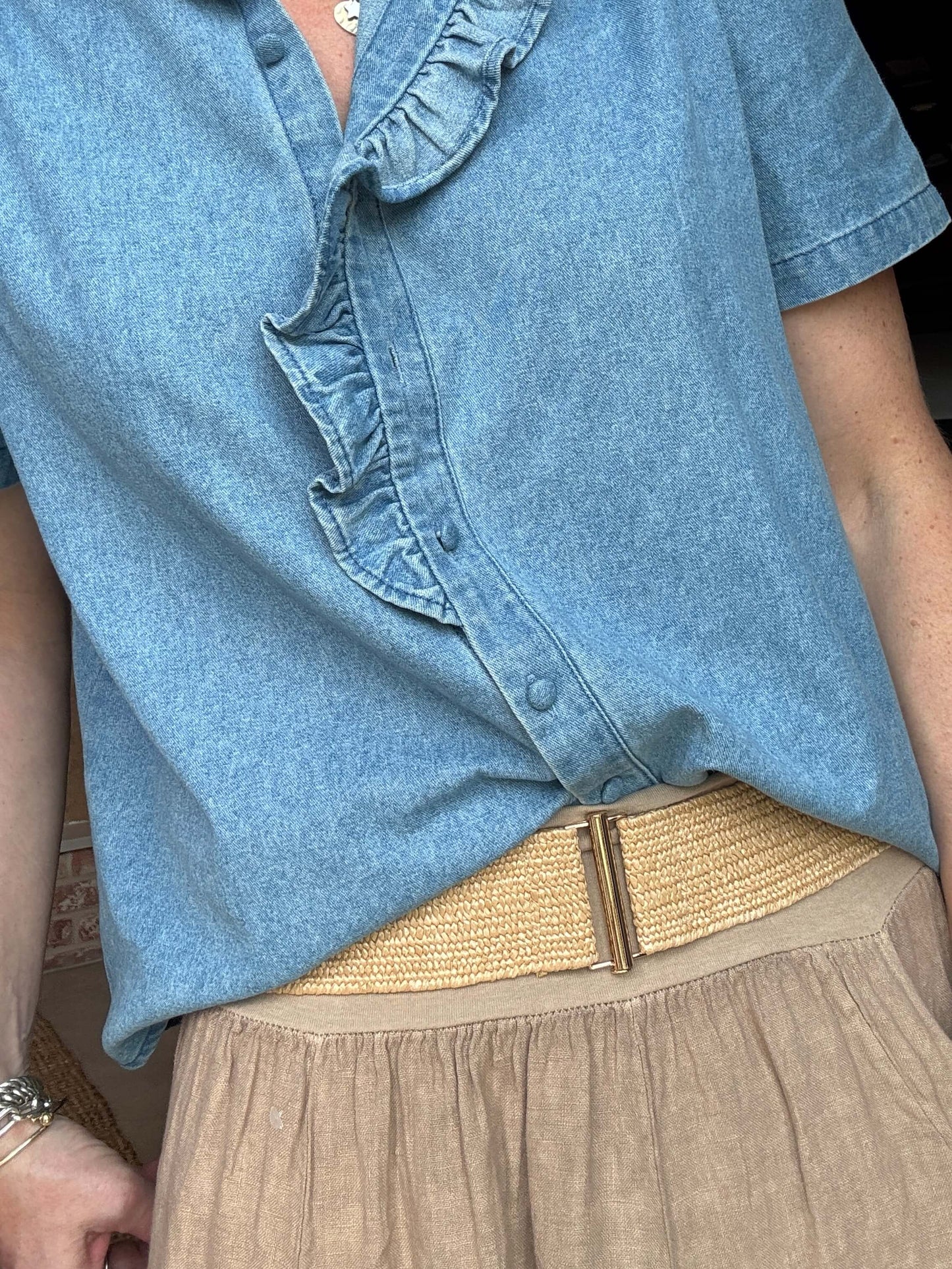 Raffia Bar Buckle Belt | Natural