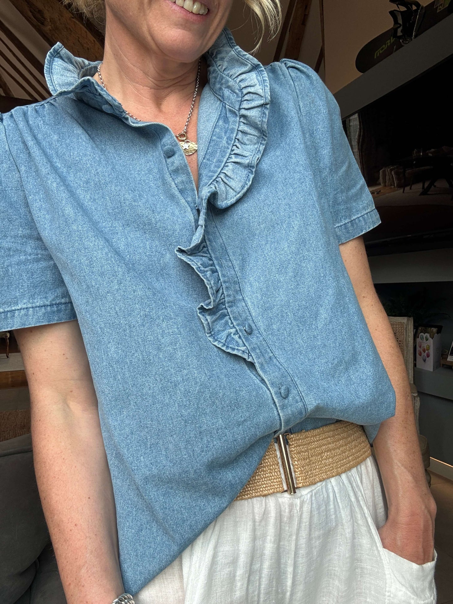 Raffia Bar Buckle Belt | Natural