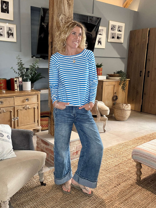 Breton Stripe Slub | Coastal Blue