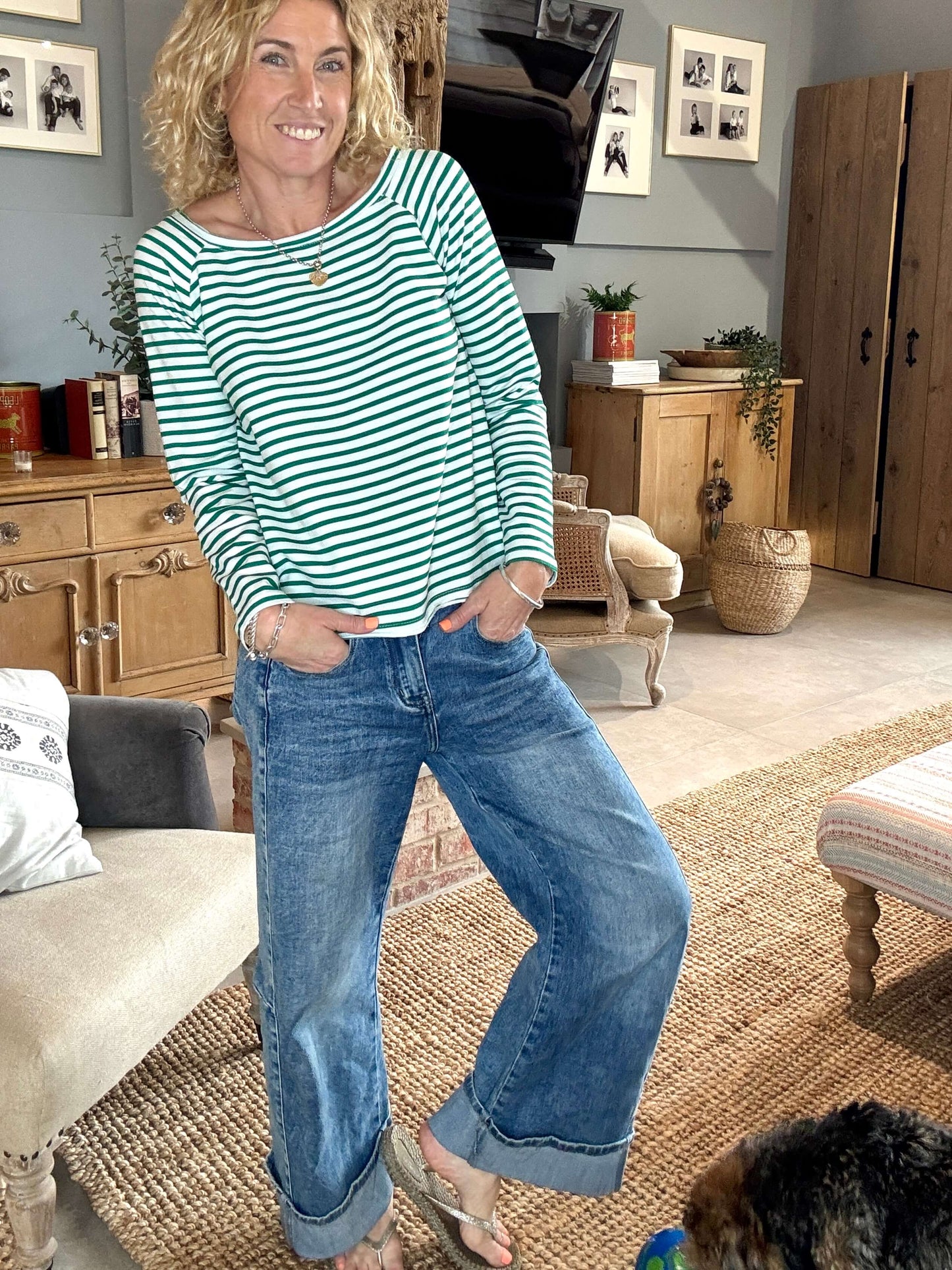 Breton Stripe Slub | Sea Green